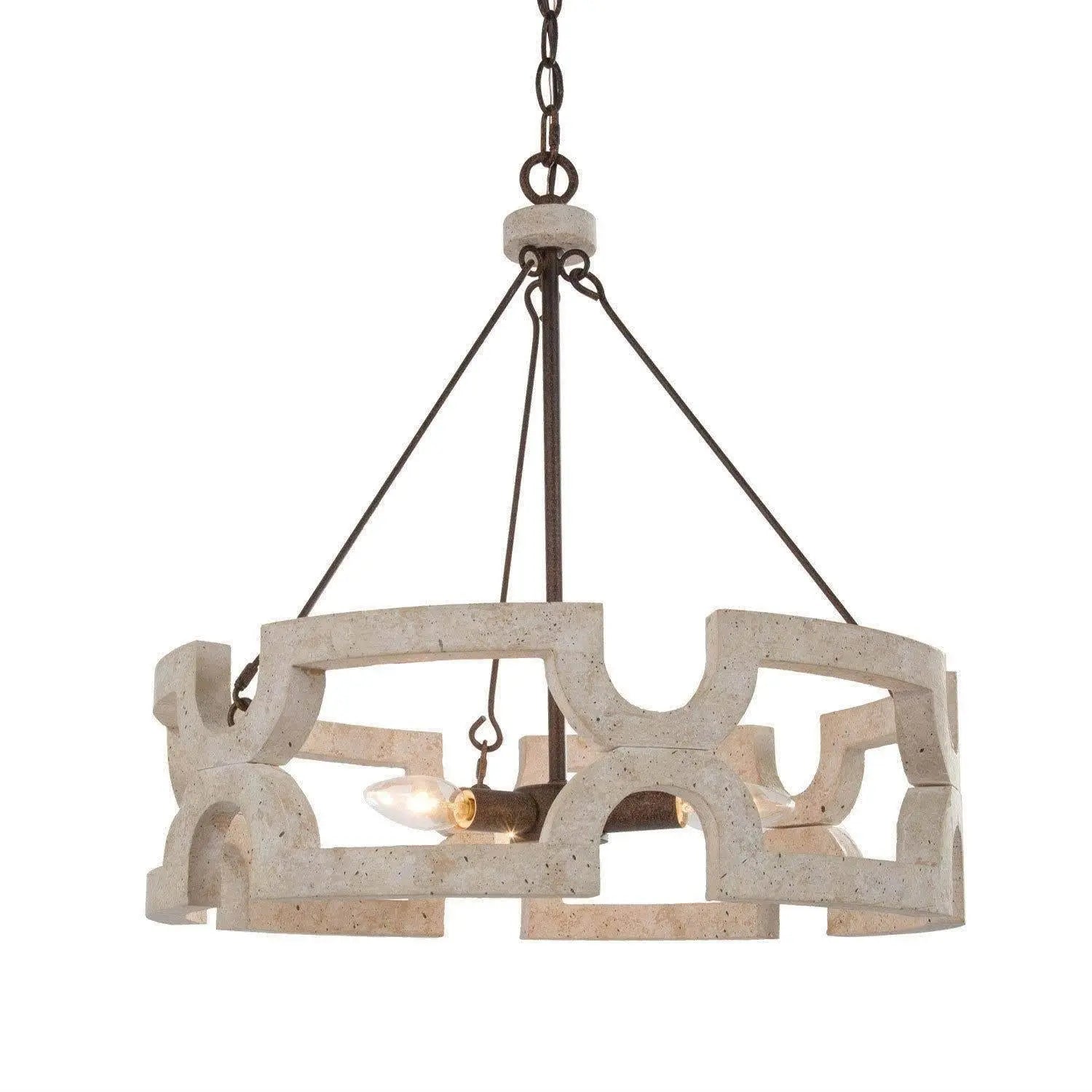 Evelan Individual Creativity Hand-carved Wood Chandelier - Lamp Copper