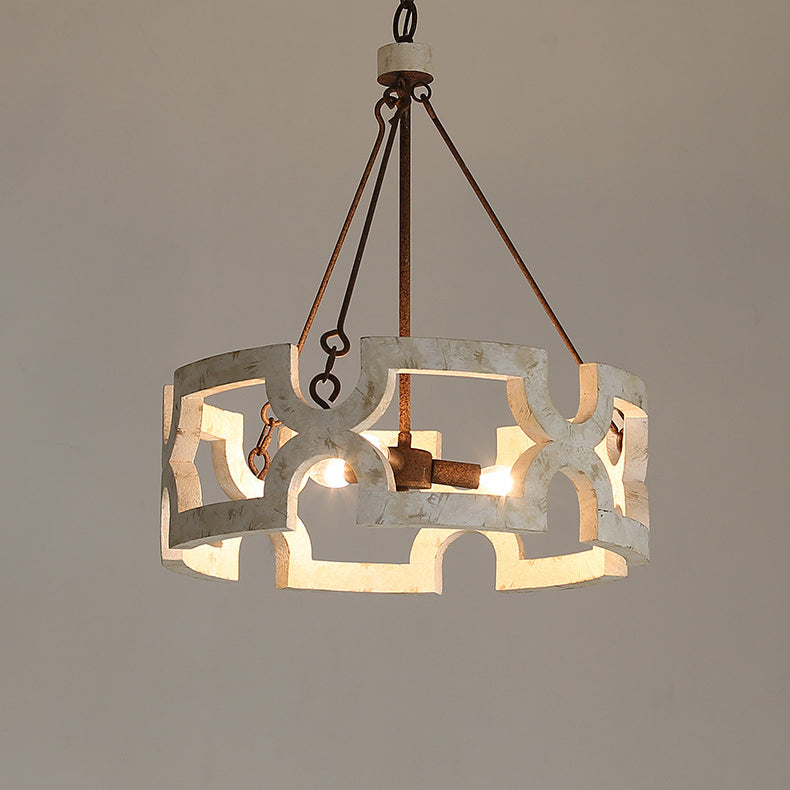 Evelan Individual Creativity Hand-carved Wood Chandelier - Lamp Copper