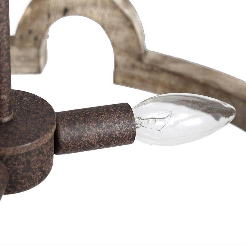 Evelan Individual Creativity Hand-carved Wood Chandelier - Lamp Copper