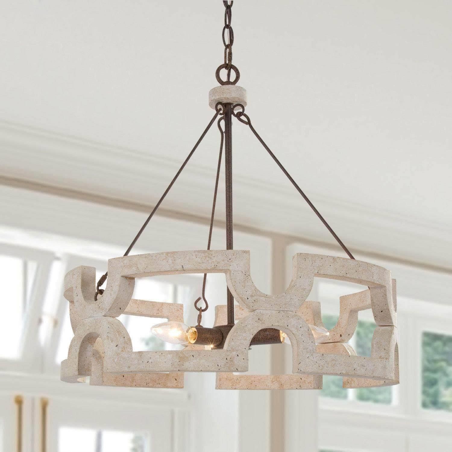 Evelan Individual Creativity Hand-carved Wood Chandelier - Lamp Copper