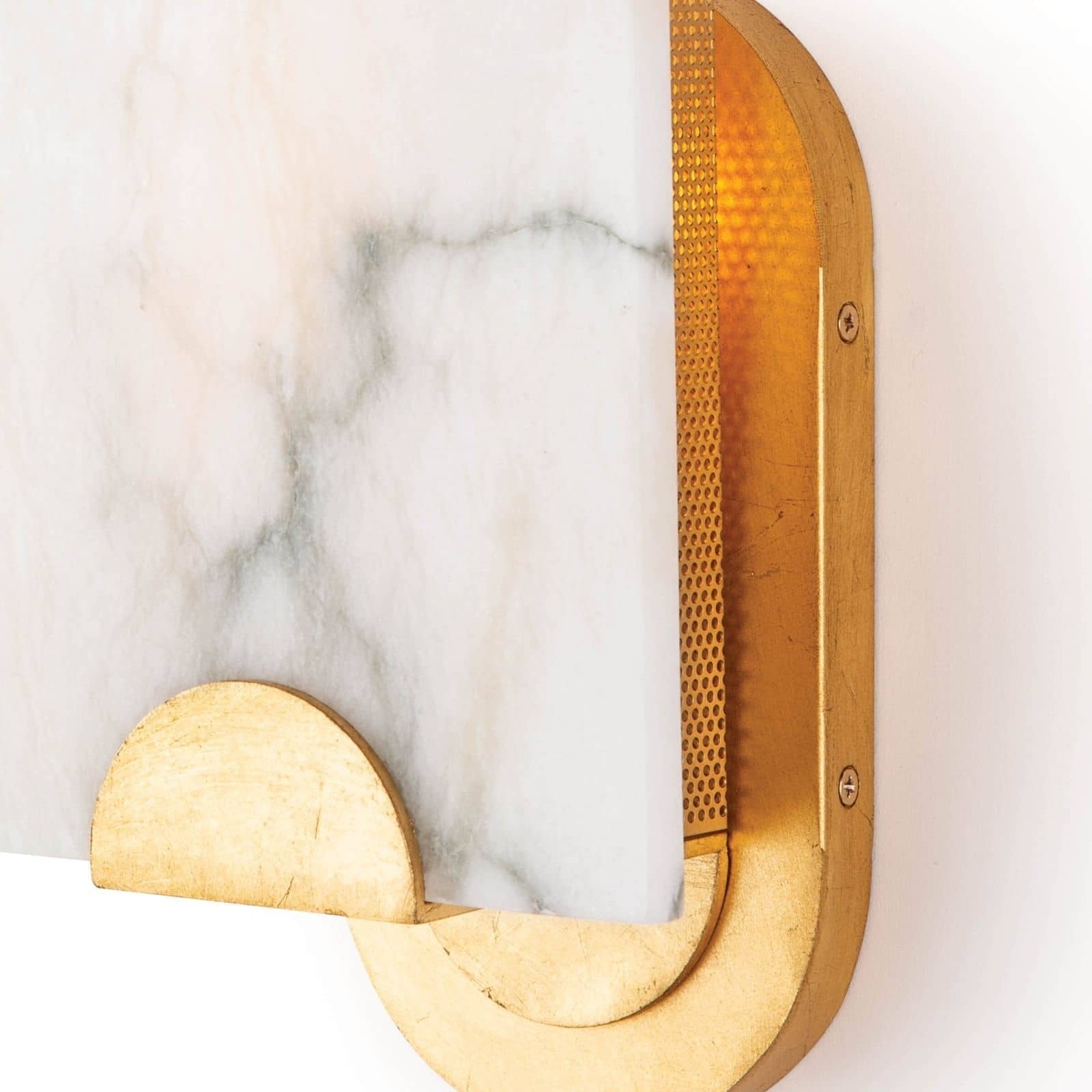 Olphaiel Modern Minimalist Brass Alabaster Wall Lamp - Lamp Copper