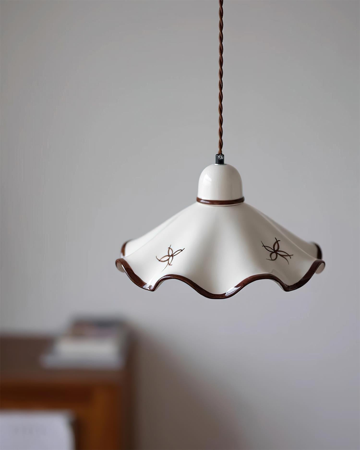 Kora Lampe Pendante Abat-jour Céramique Ondulé - Neutralighting