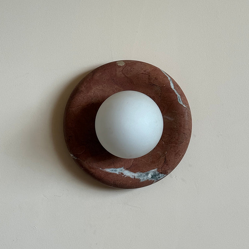 Orli Modern Minimalist Travertine Sconce Wall Lamp - Lamp Copper