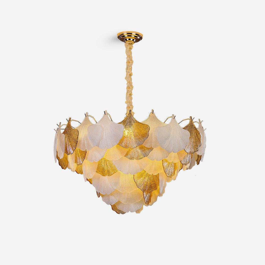 Fionel Lustre Feuilles en Verre Ambre et Blanc - Neutralighting