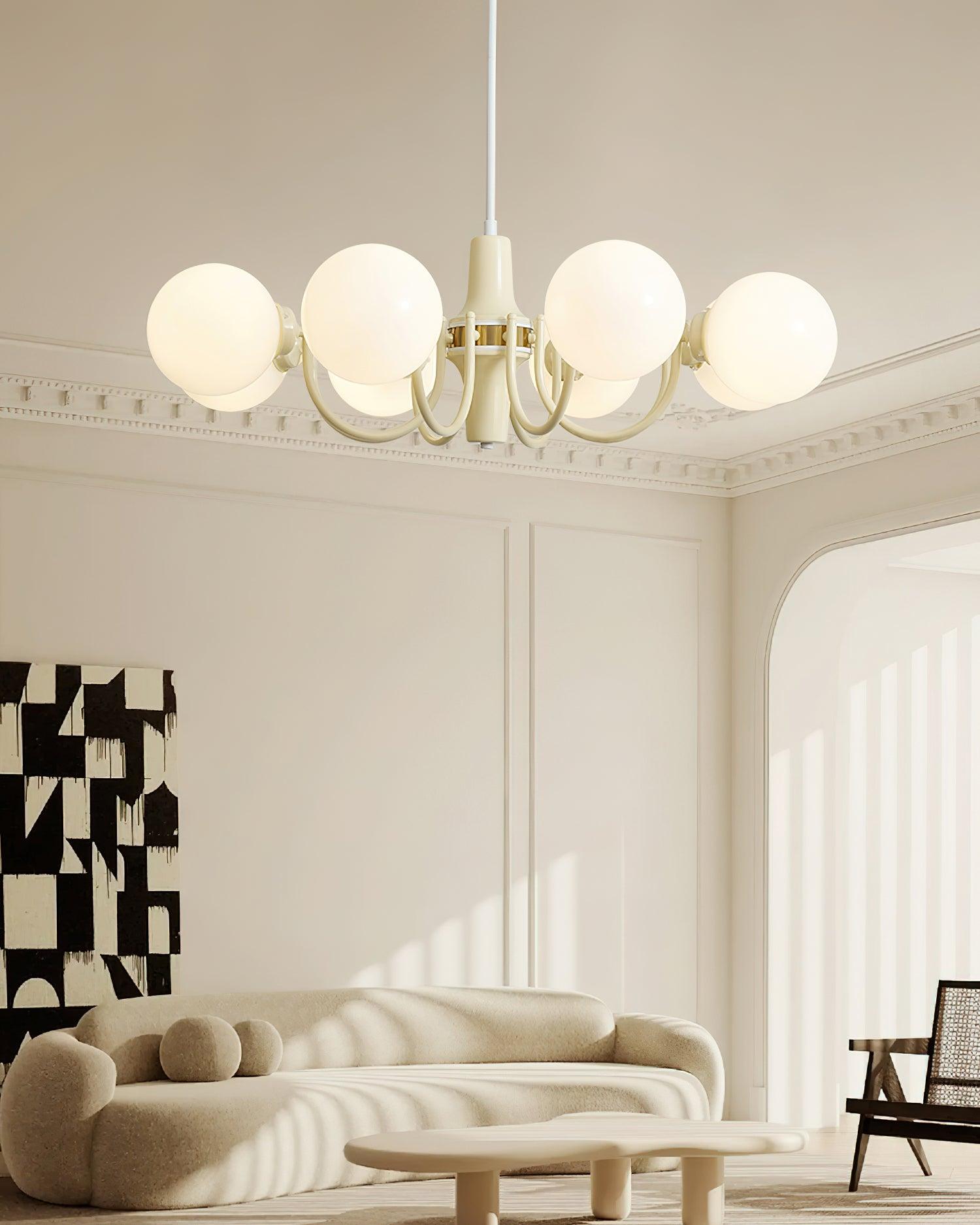Aira Chandelier en Verre Teinte Crème - Neutralighting