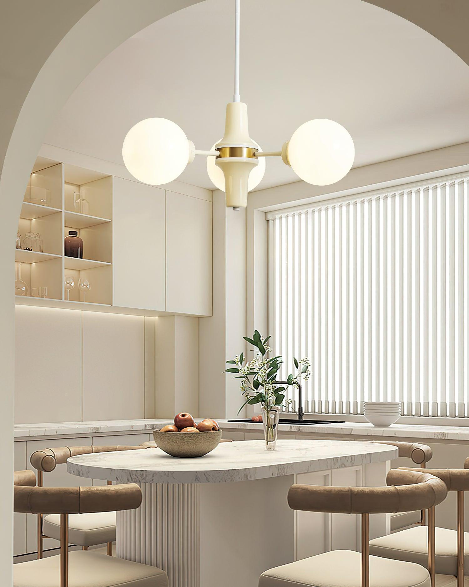Aira Chandelier en Verre Teinte Crème - Neutralighting