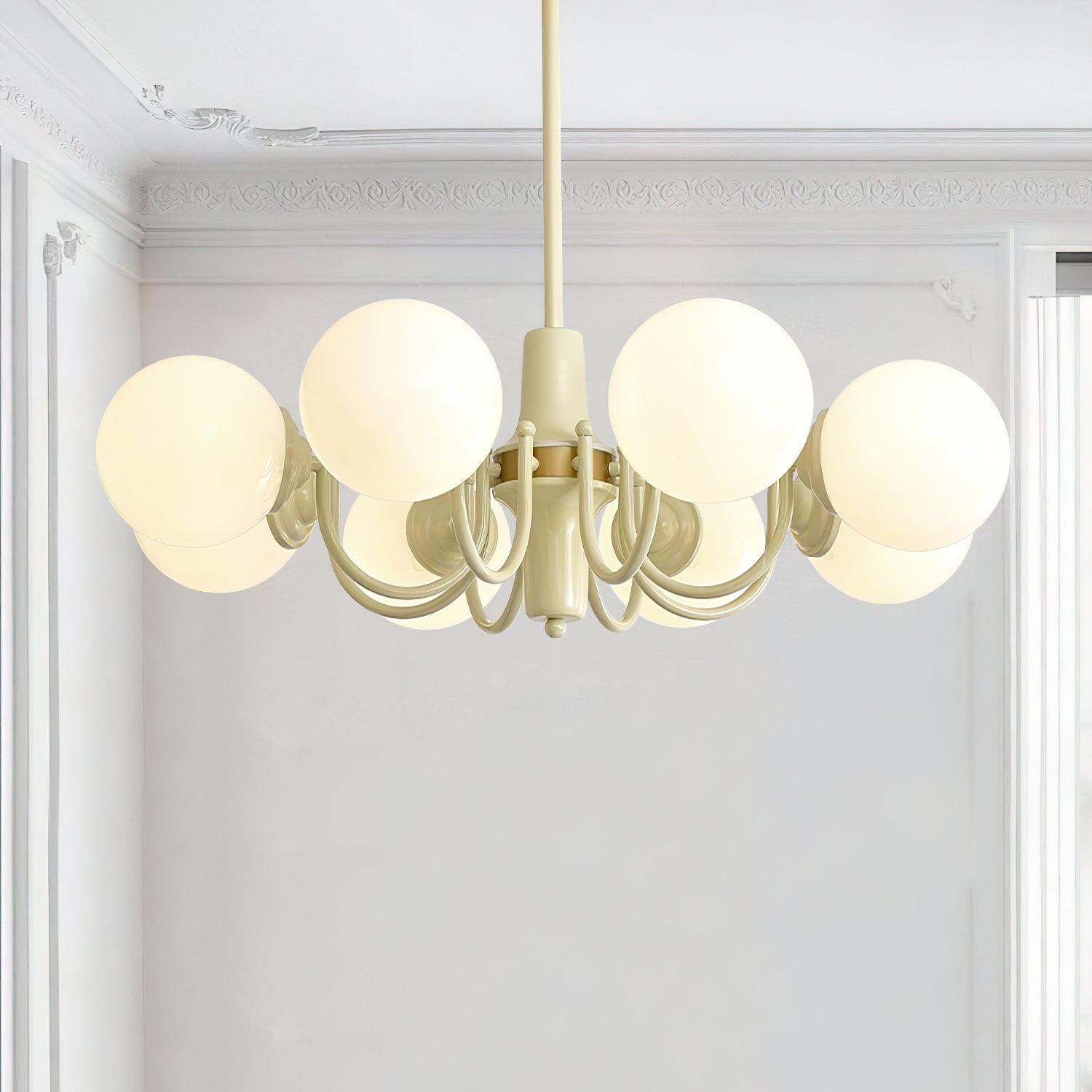 Aira Chandelier en Verre Teinte Crème - Neutralighting