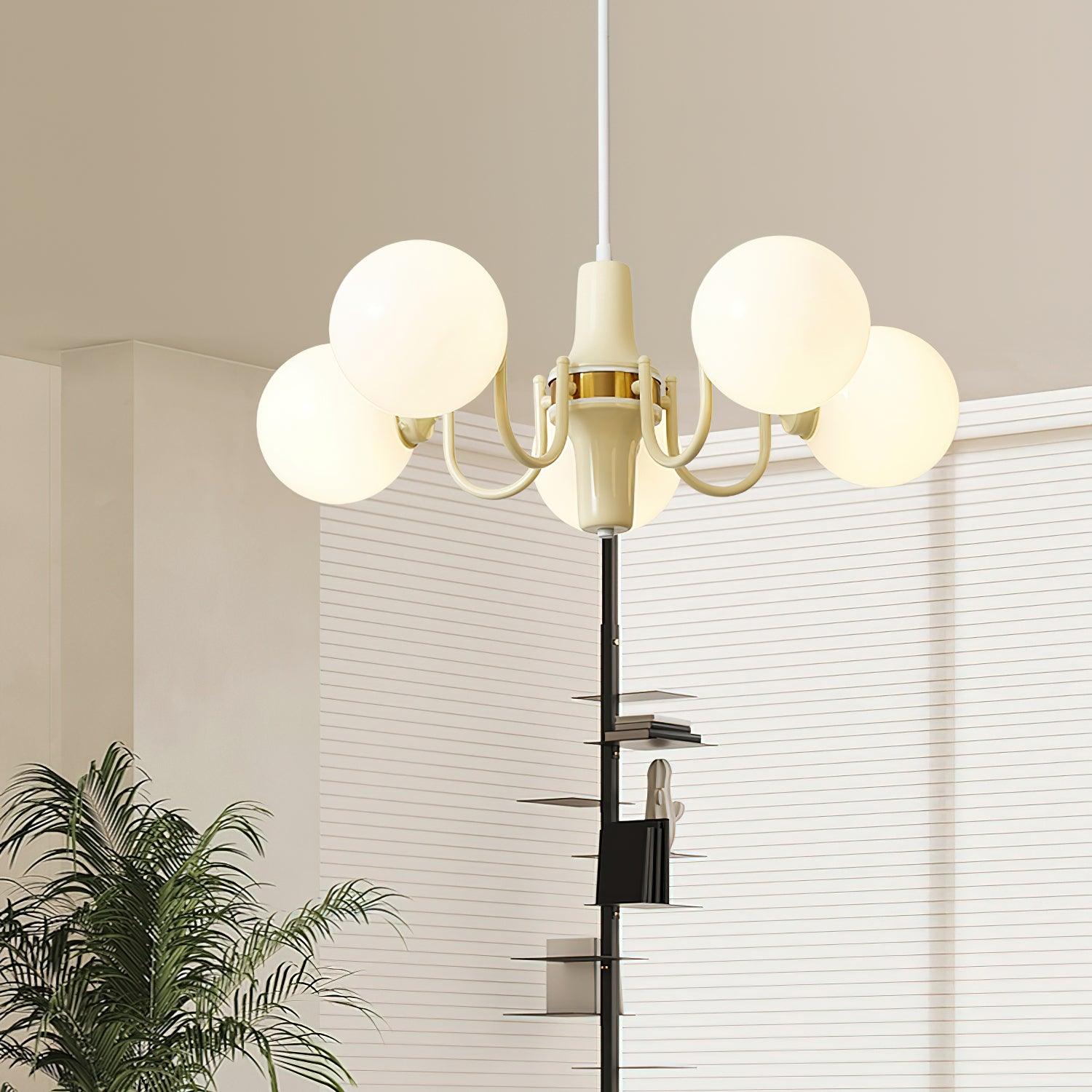 Aira Chandelier en Verre Teinte Crème - Neutralighting