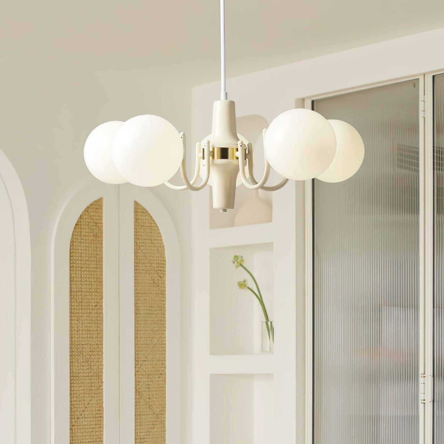 Aira Chandelier en Verre Teinte Crème - Neutralighting