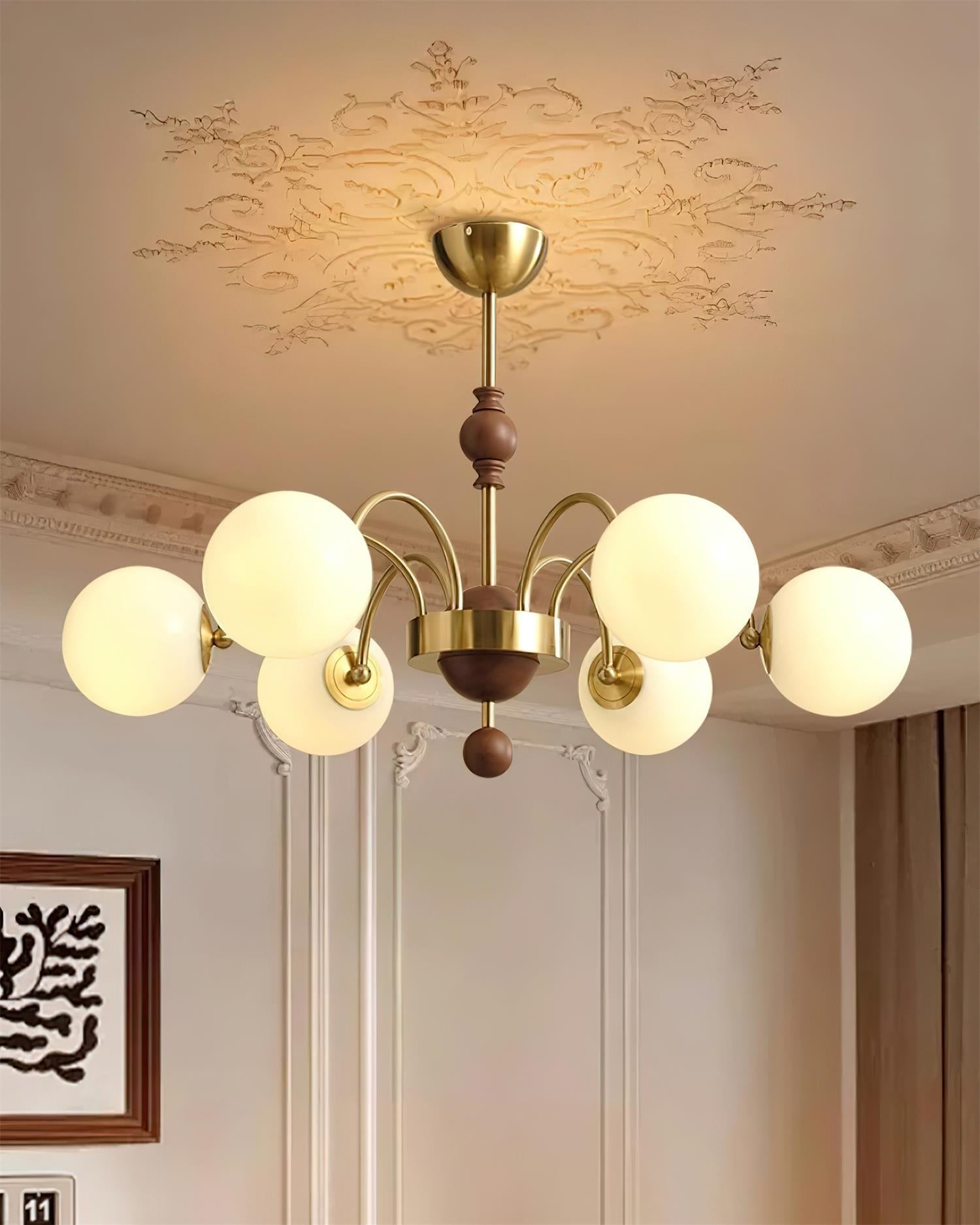 Kanth Chandelier Wood Arched - Letslighting