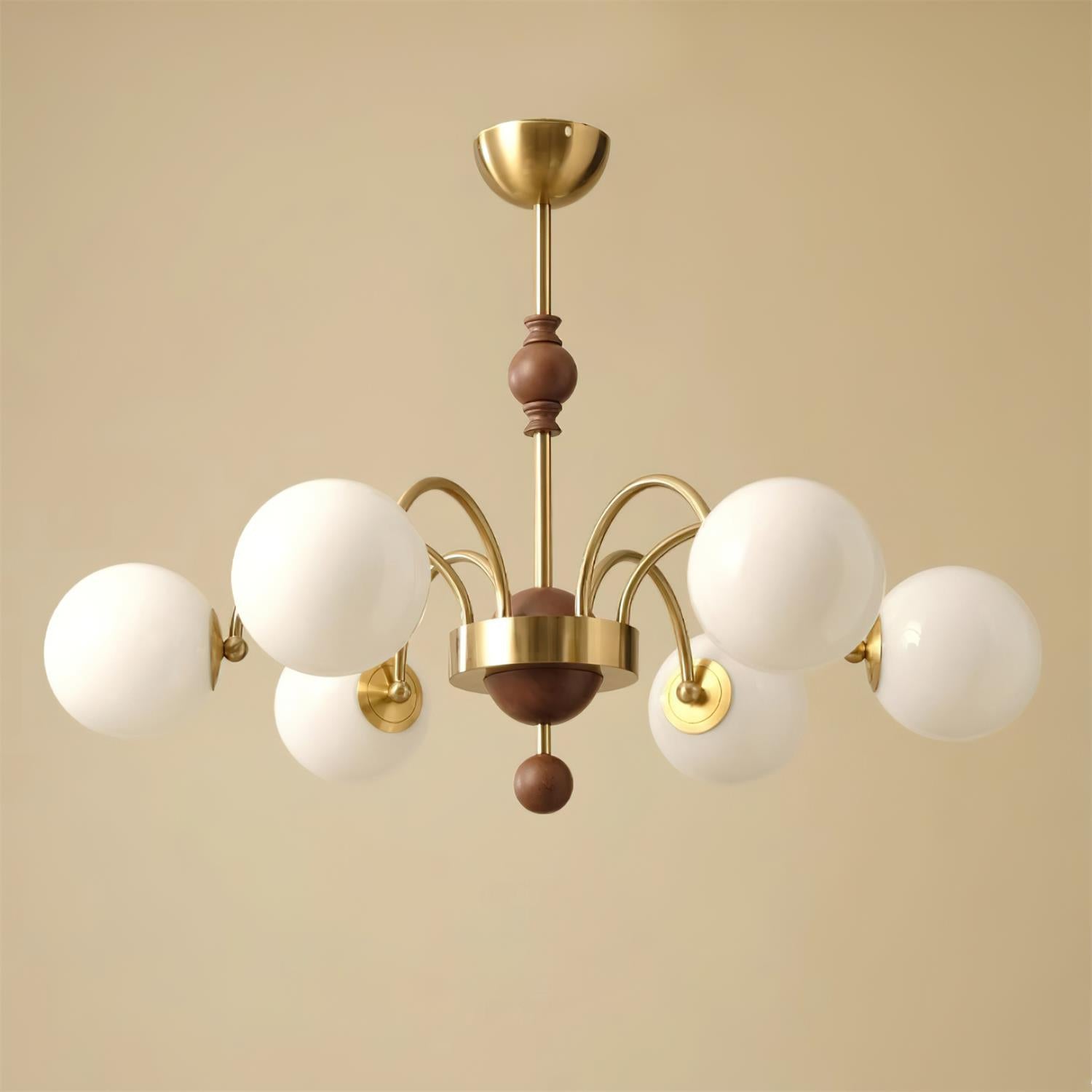 Kanth Chandelier Wood Arched - Letslighting