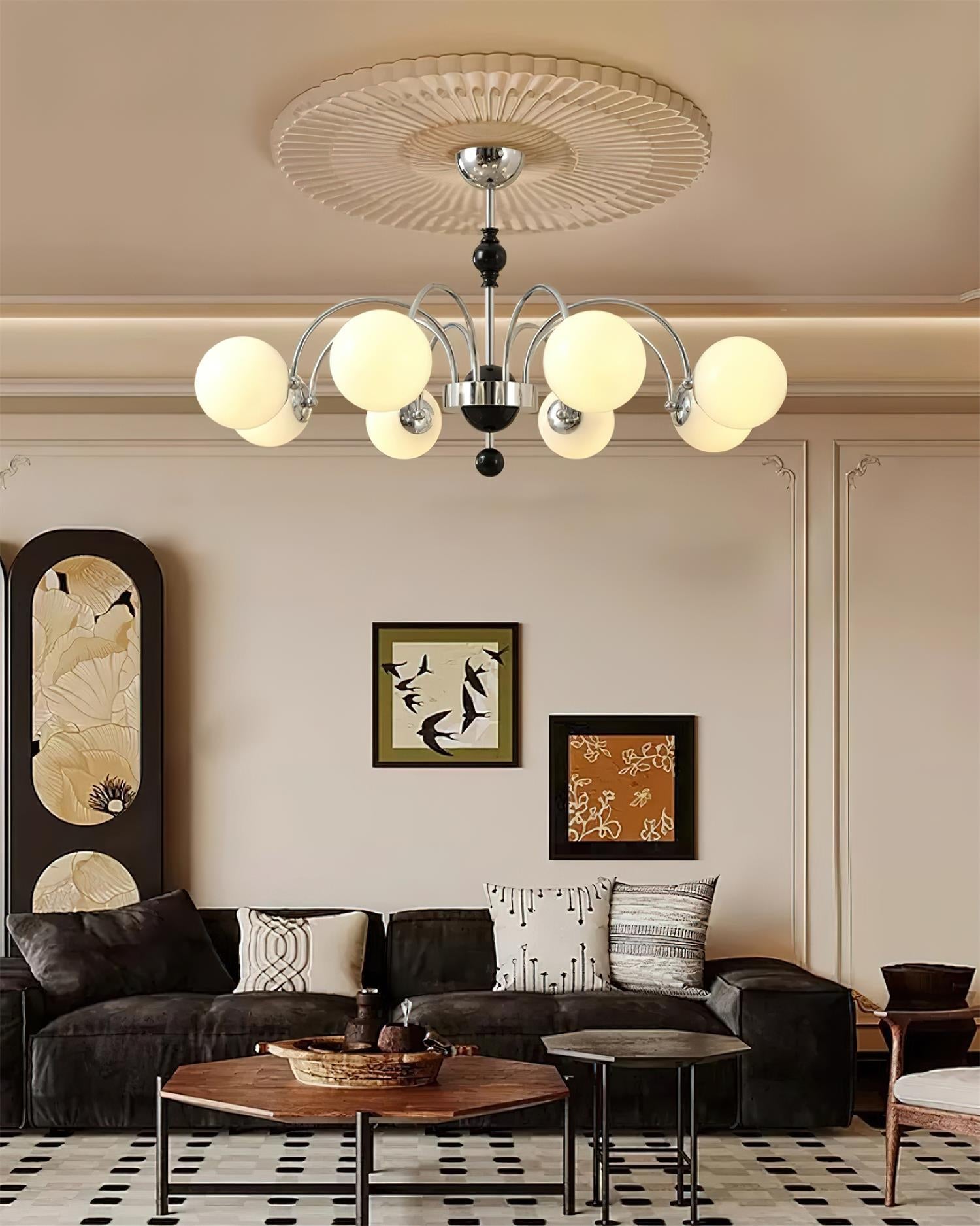 Kanth Chandelier Wood Arched - Letslighting