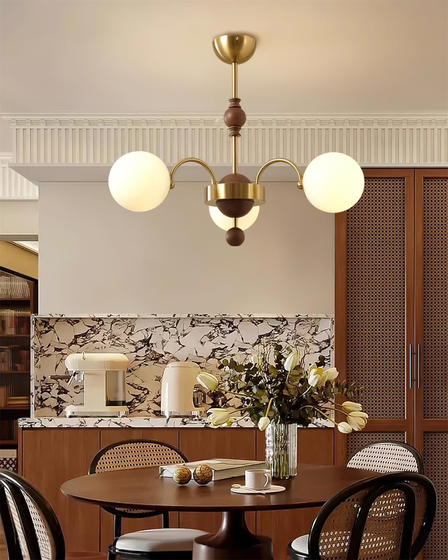 Kanth Chandelier Wood Arched - Letslighting