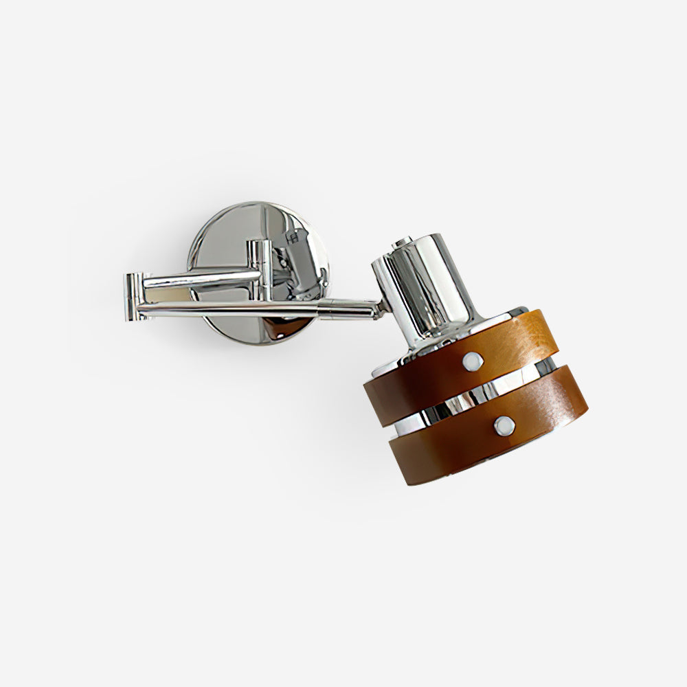 Wall Lamp & Wood Barrel Shade Adjustable Mid-Century - Letslighting