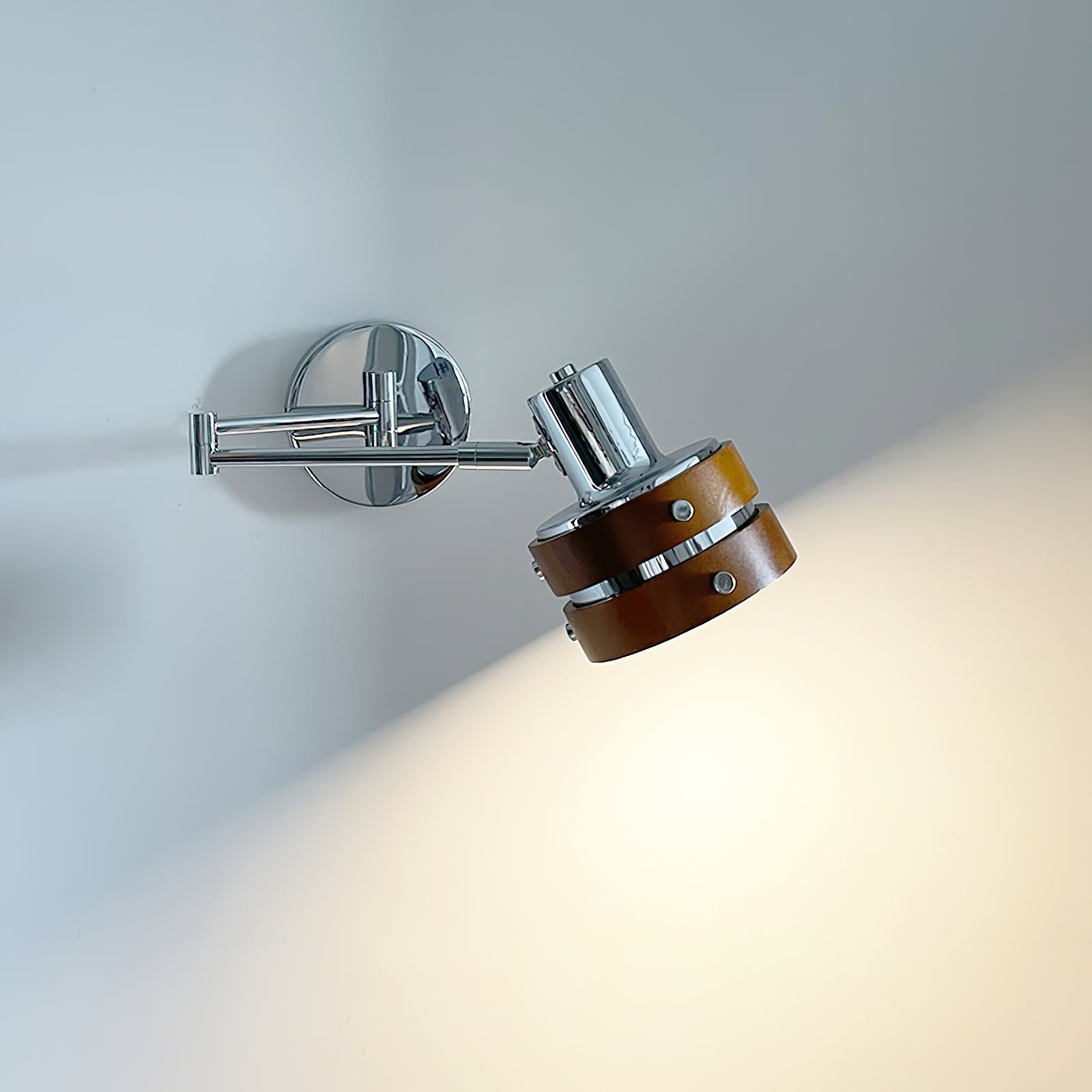 Wall Lamp & Wood Barrel Shade Adjustable Mid-Century - Letslighting