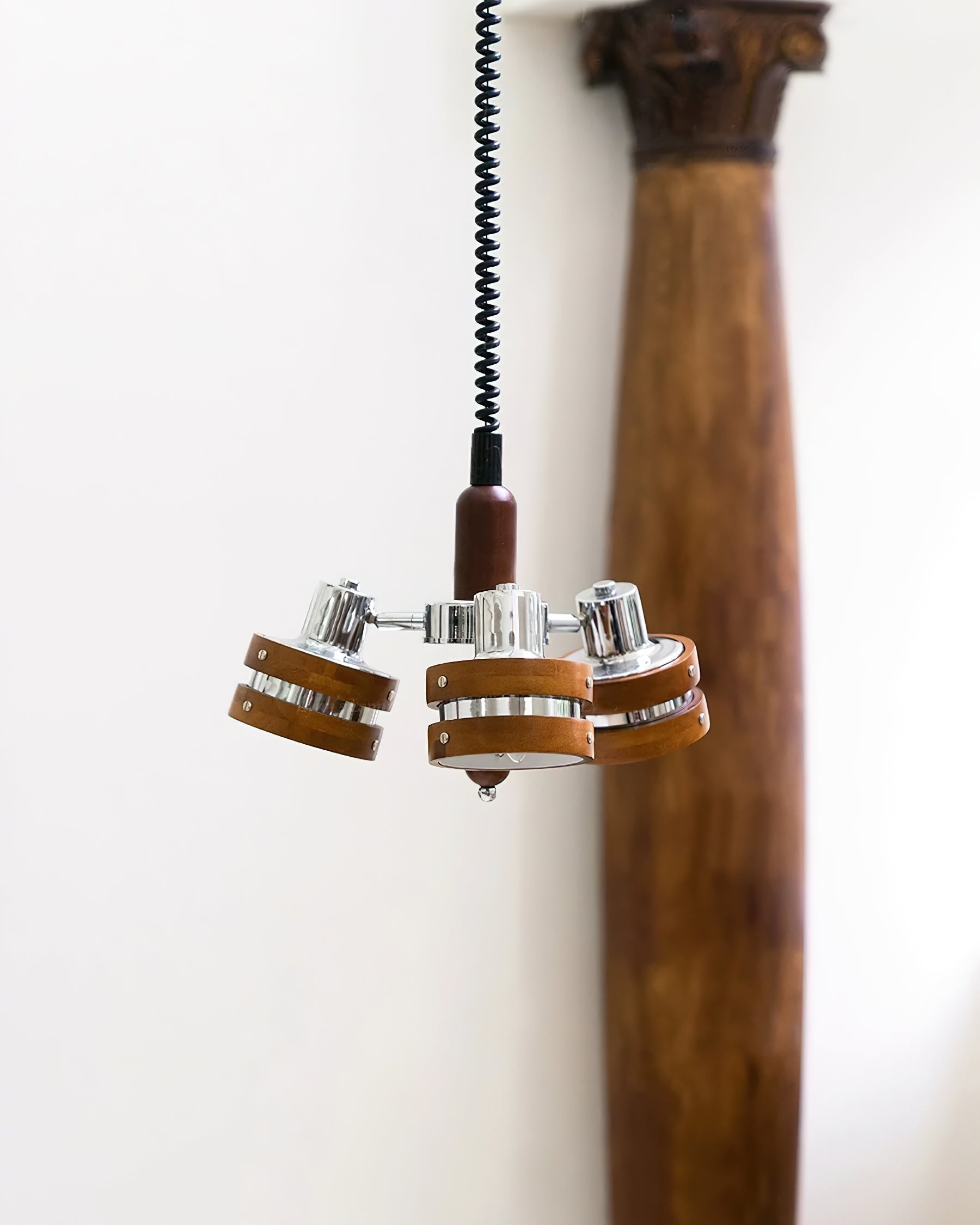 Karry Chandelier Wooden Bands Clear Shades - Letslighting