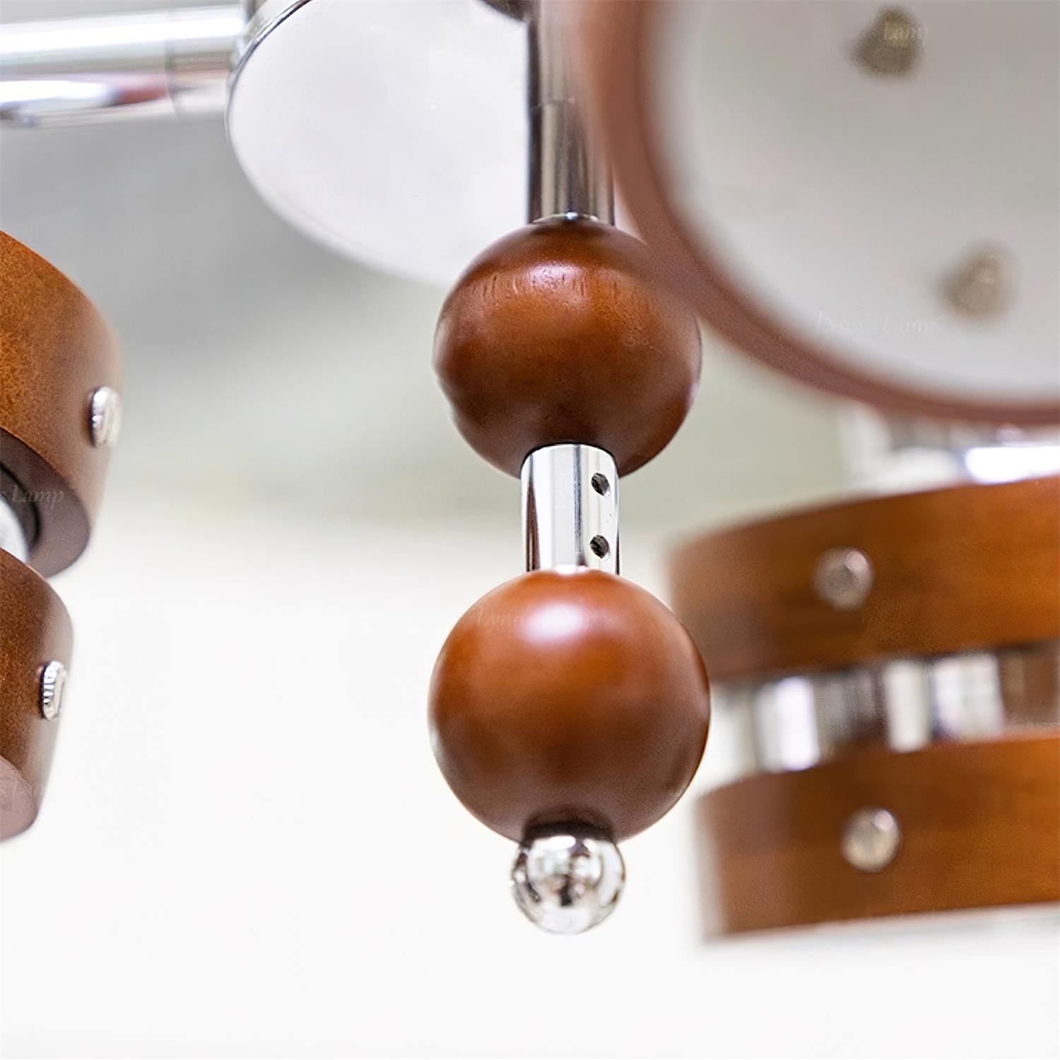 Karry Chandelier Wooden Bands Clear Shades - Letslighting