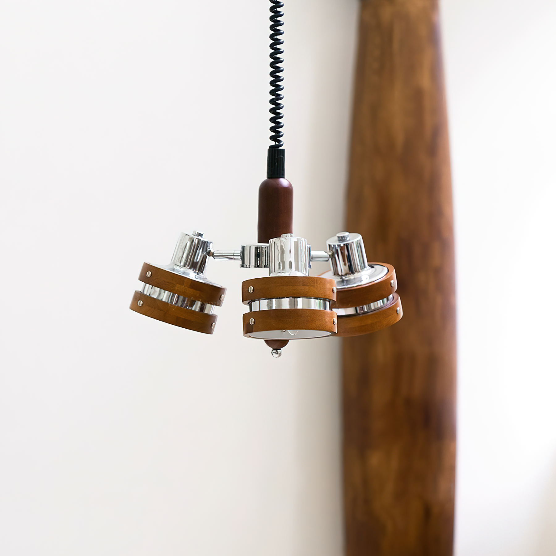 Karry Chandelier Wooden Bands Clear Shades - Letslighting