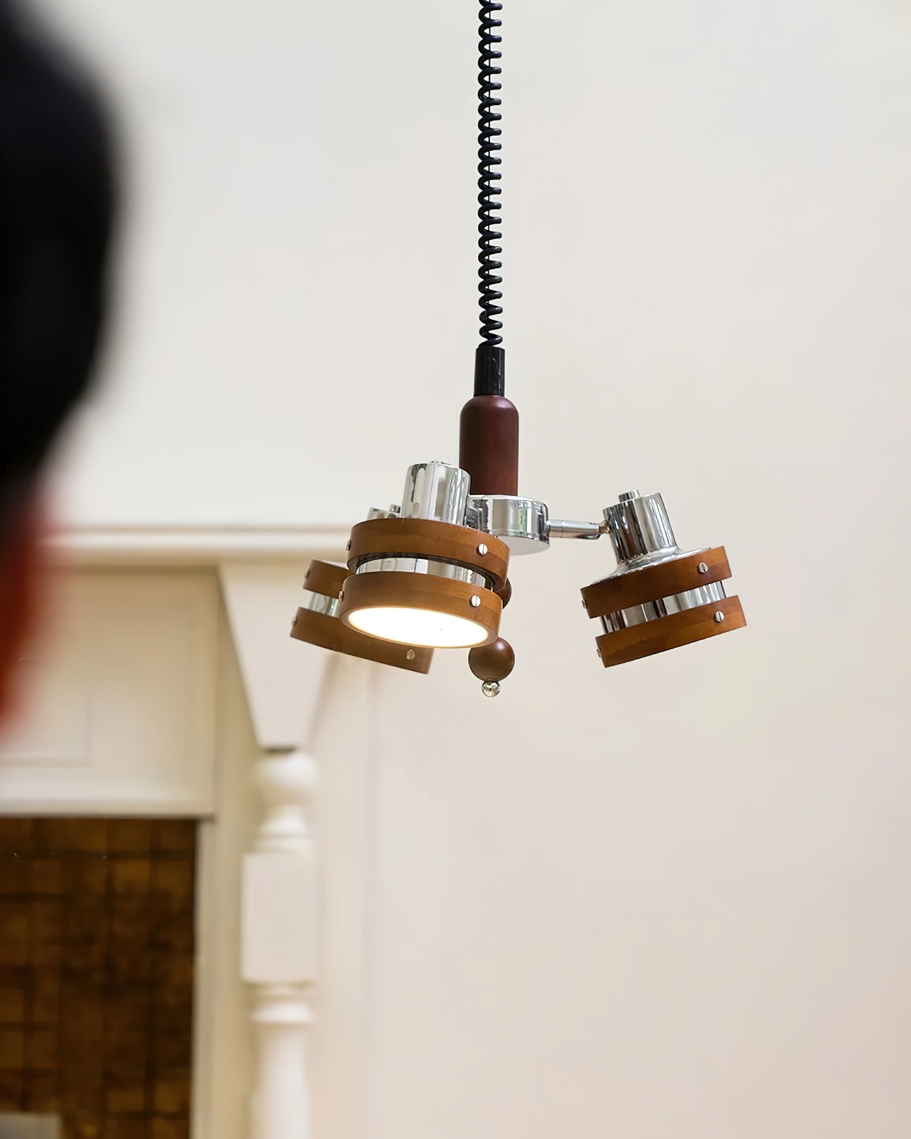 Karry Chandelier Wooden Bands Clear Shades - Letslighting