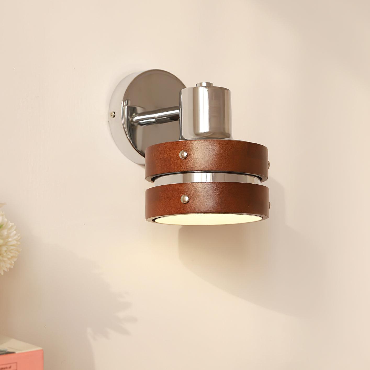 Wall Lamp & Wood Barrel Shade Adjustable Warm Glow - Letslighting