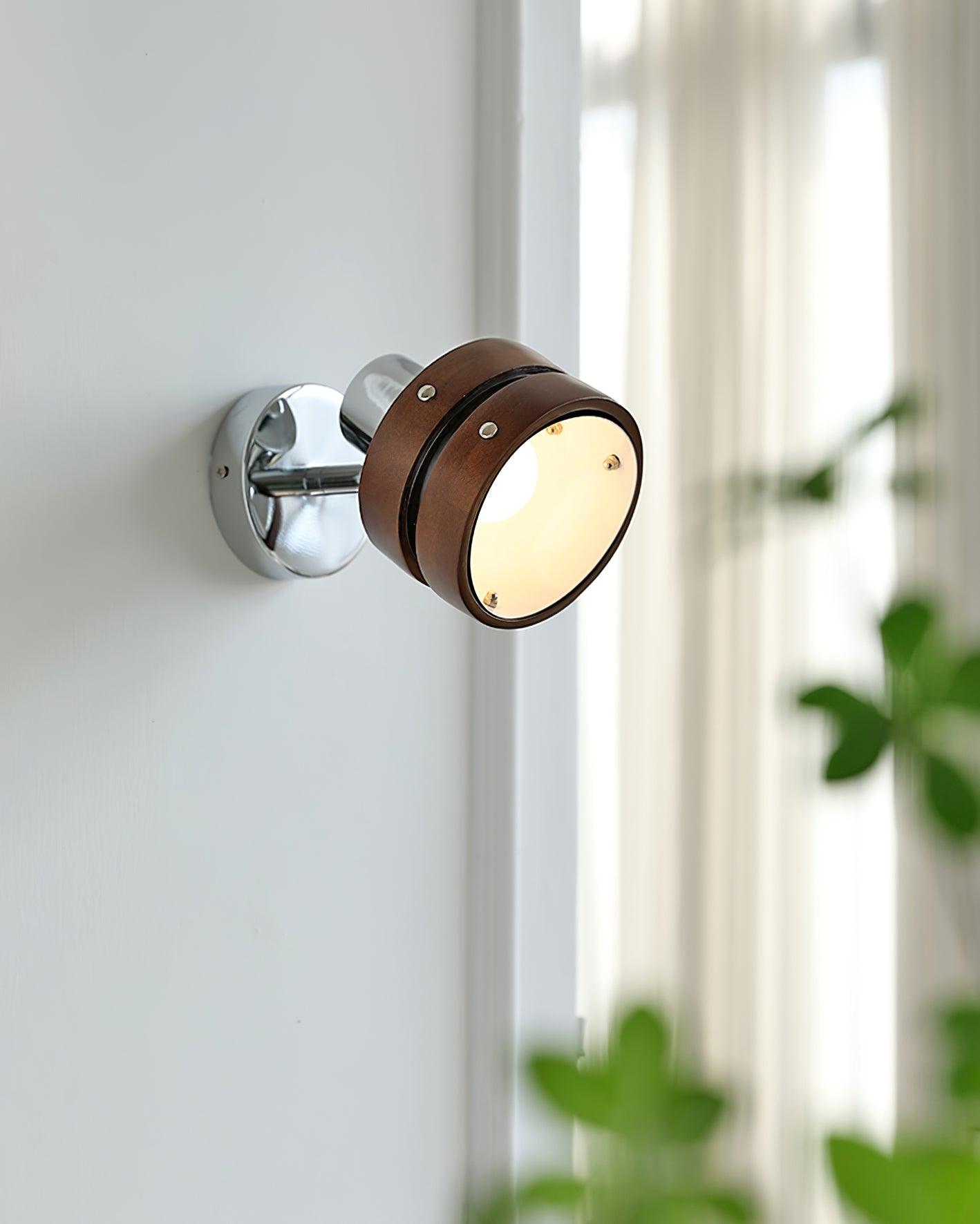 Wall Lamp & Wood Barrel Shade Adjustable Warm Glow - Letslighting
