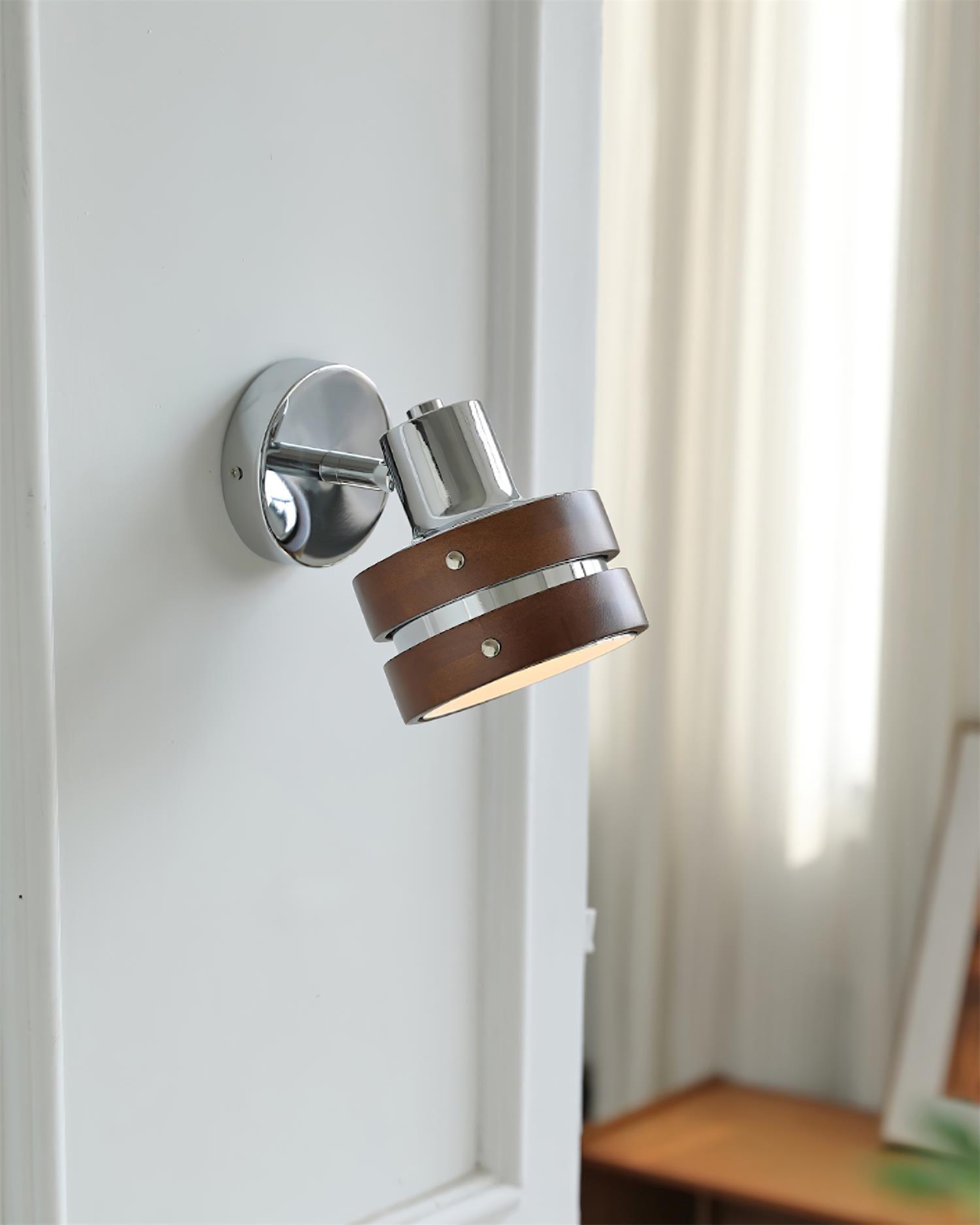 Wall Lamp & Wood Barrel Shade Adjustable Warm Glow - Letslighting