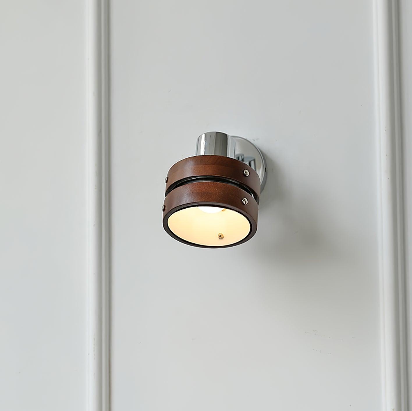 Wall Lamp & Wood Barrel Shade Adjustable Warm Glow - Letslighting