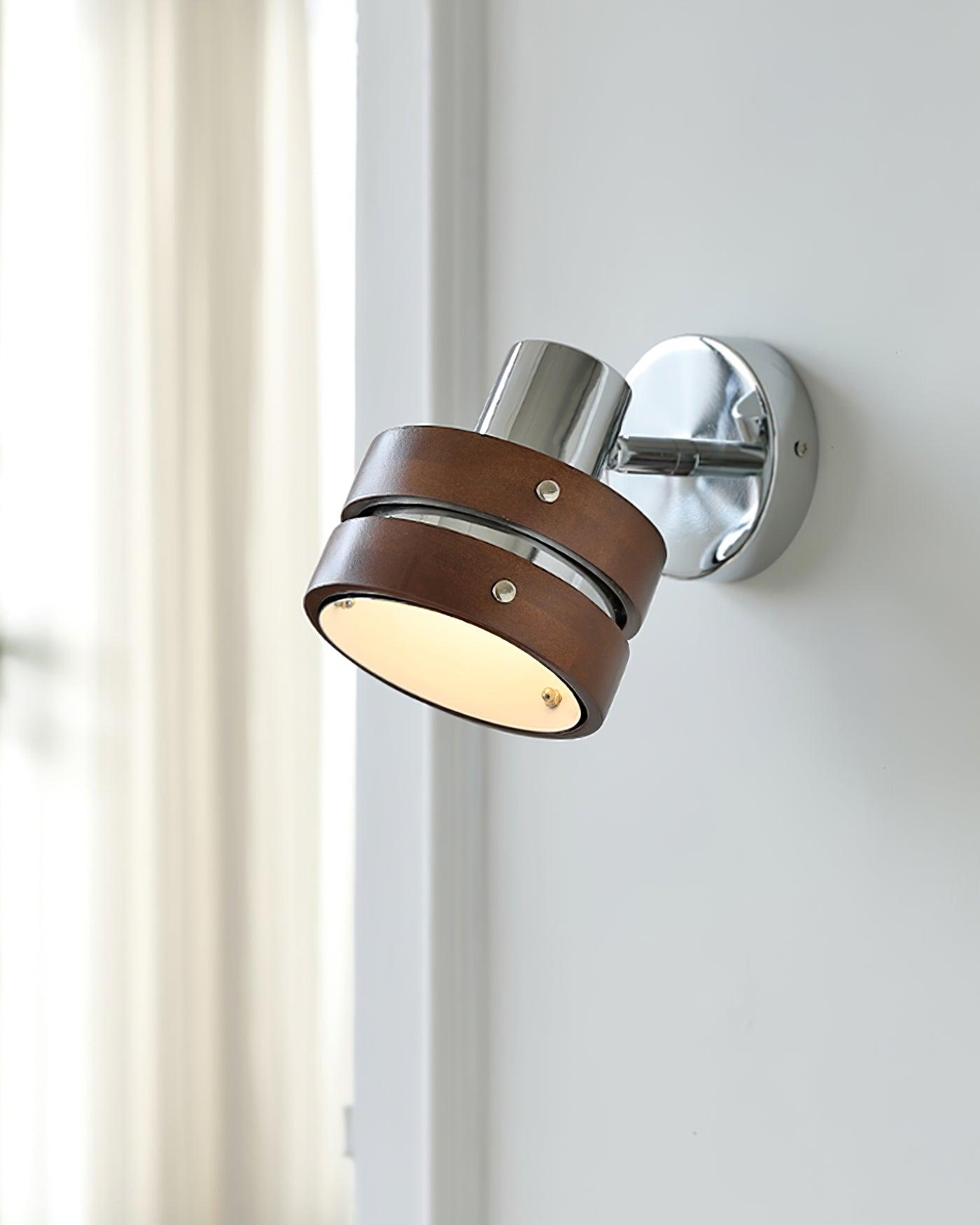 Wall Lamp & Wood Barrel Shade Adjustable Warm Glow - Letslighting