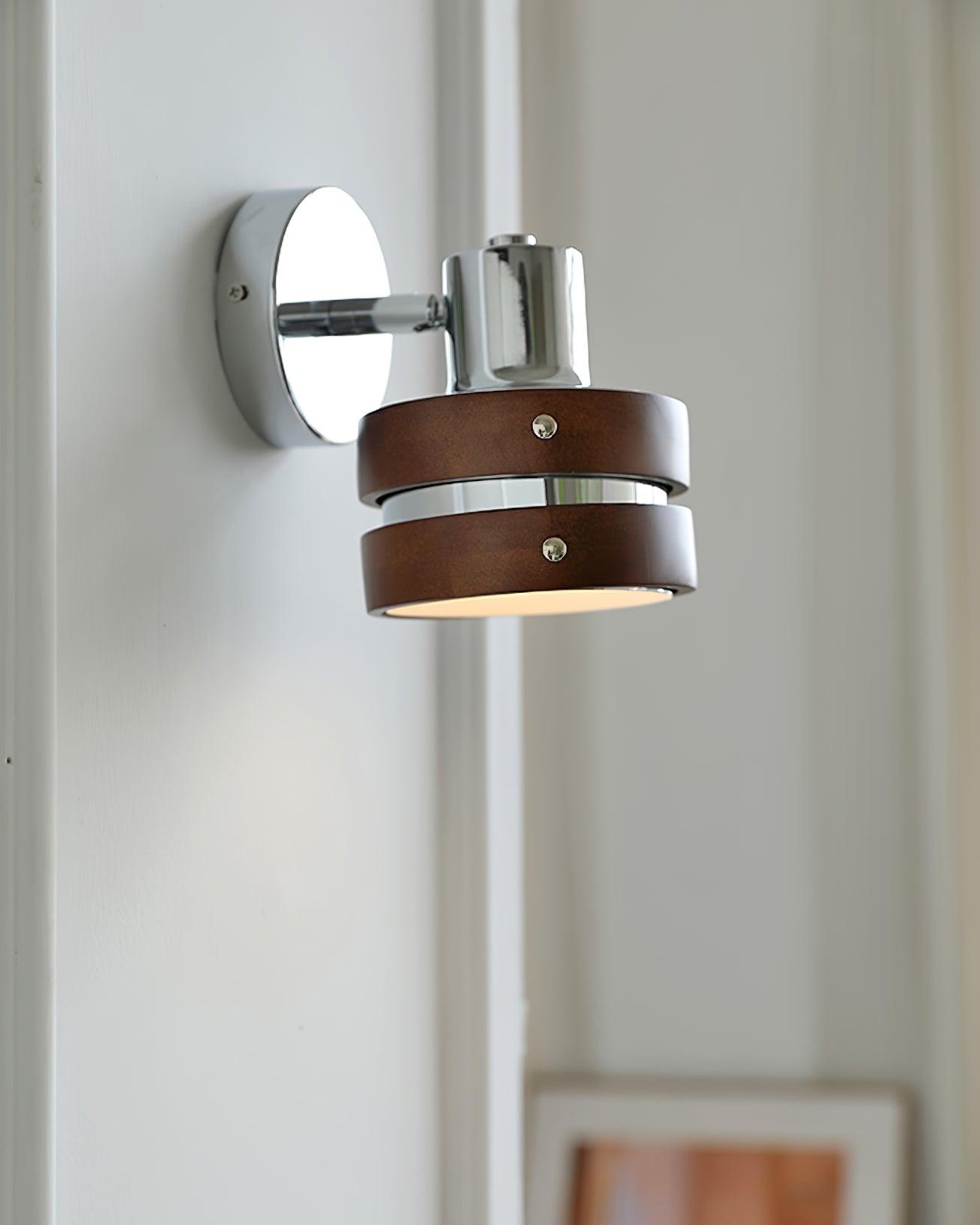 Wall Lamp & Wood Barrel Shade Adjustable Warm Glow - Letslighting