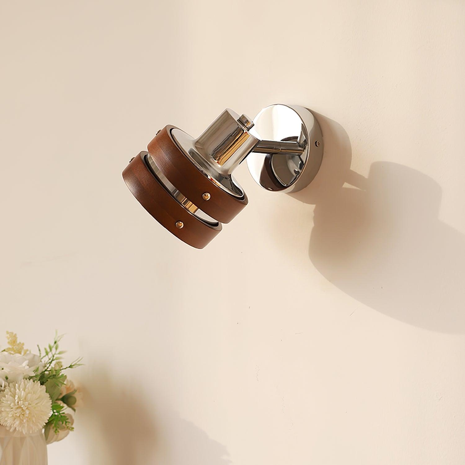Wall Lamp & Wood Barrel Shade Adjustable Warm Glow - Letslighting