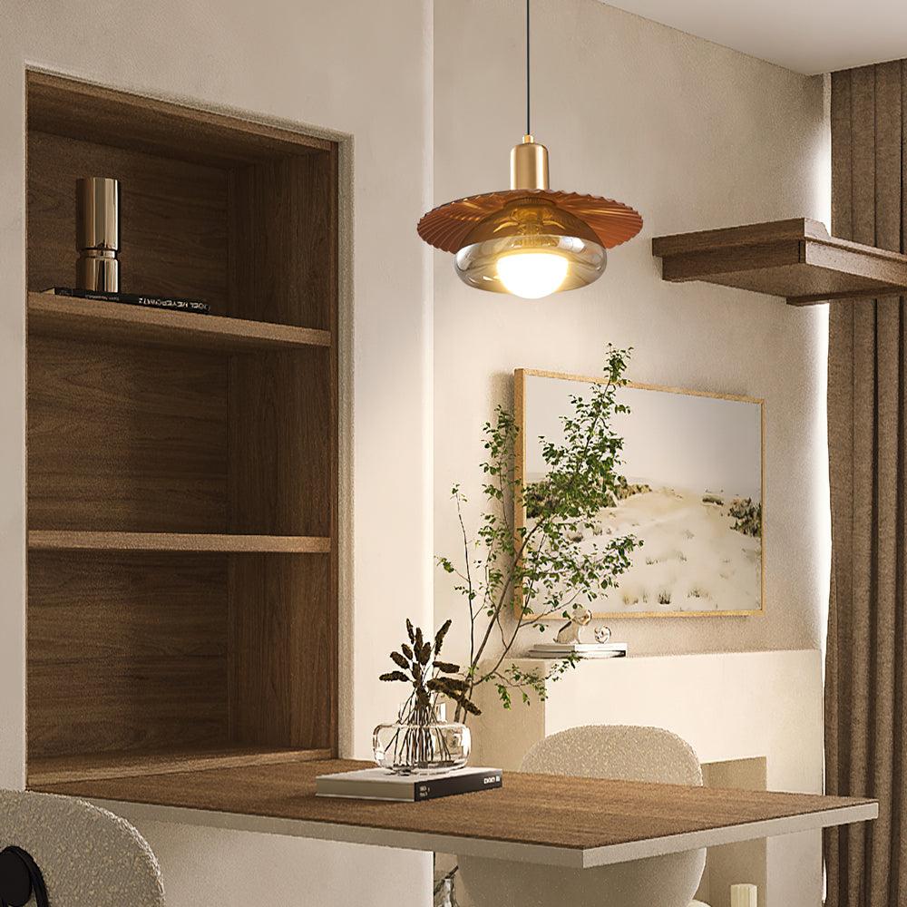 Elysor Lustra Lampe Suspendue Laiton et Verre - Neutralighting