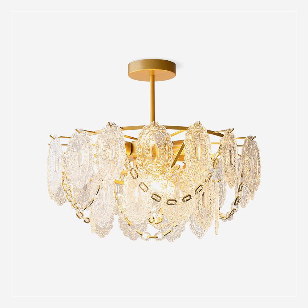 Katia Lustre Cascades de Cristal Verre Or - Neutralighting