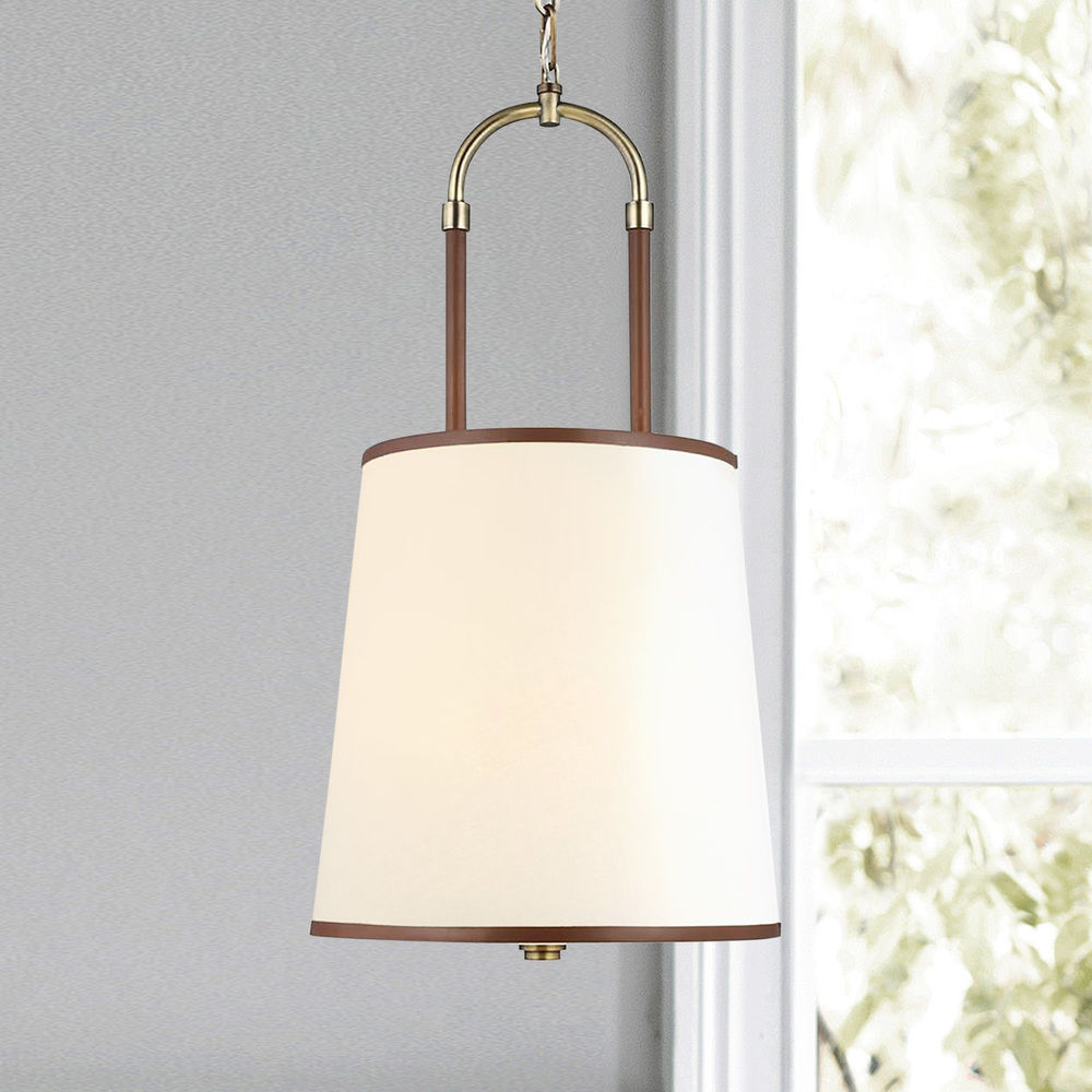 Aurzorora Vintage Industrial Brass Fabric Pendant Lamp - Neutralighting