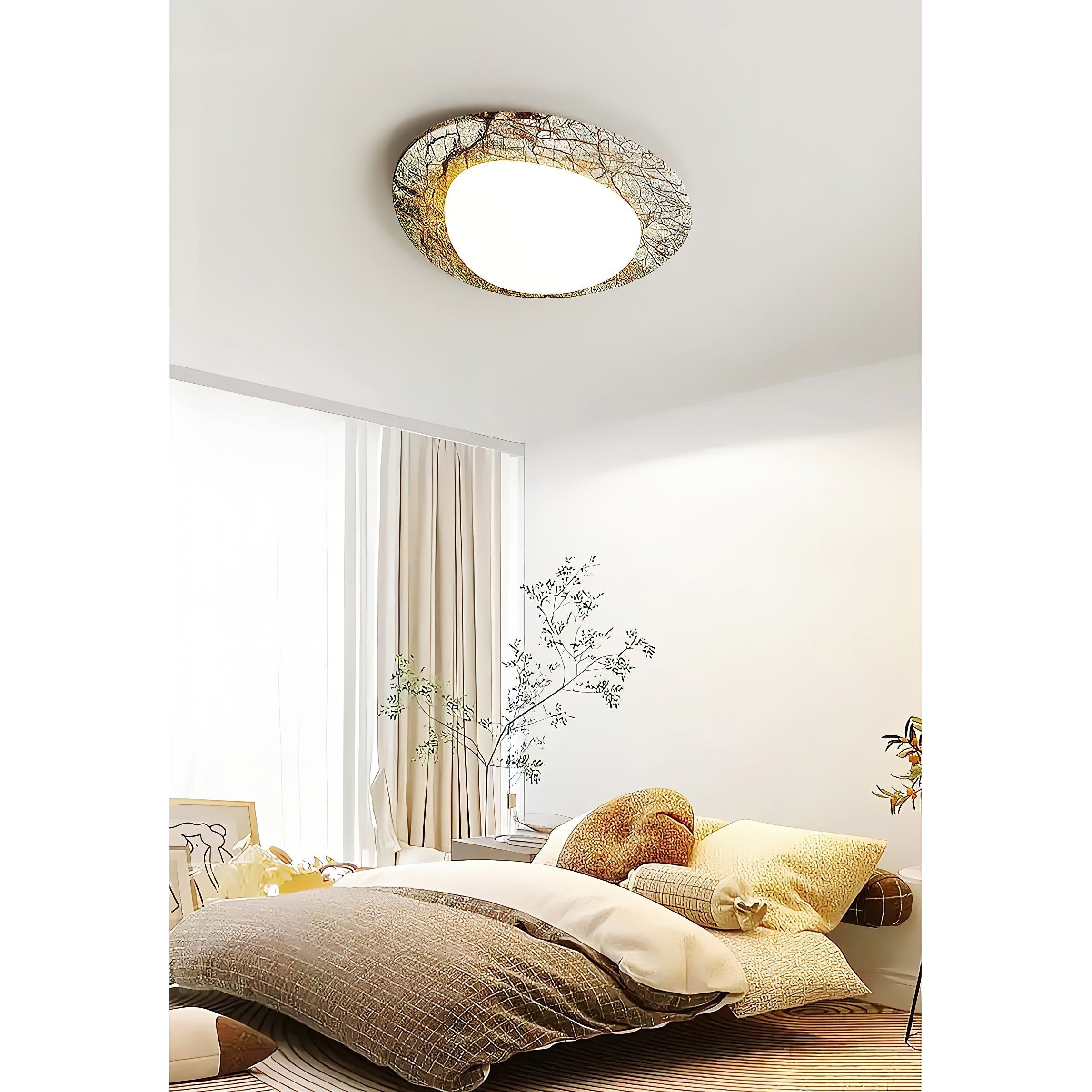 Cishaora Modern Minimalist White Marble Ceiling Lamp - Lamp Copper