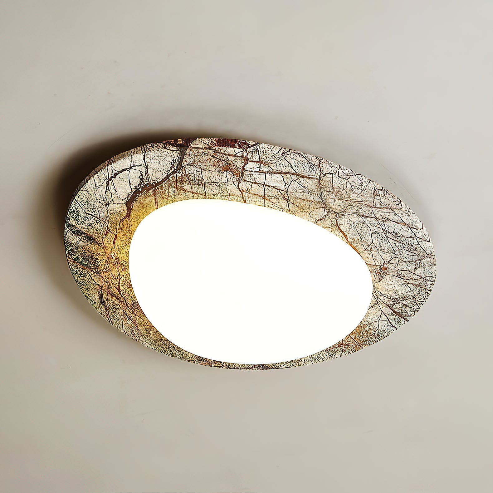 Cishaora Modern Minimalist White Marble Ceiling Lamp - Lamp Copper
