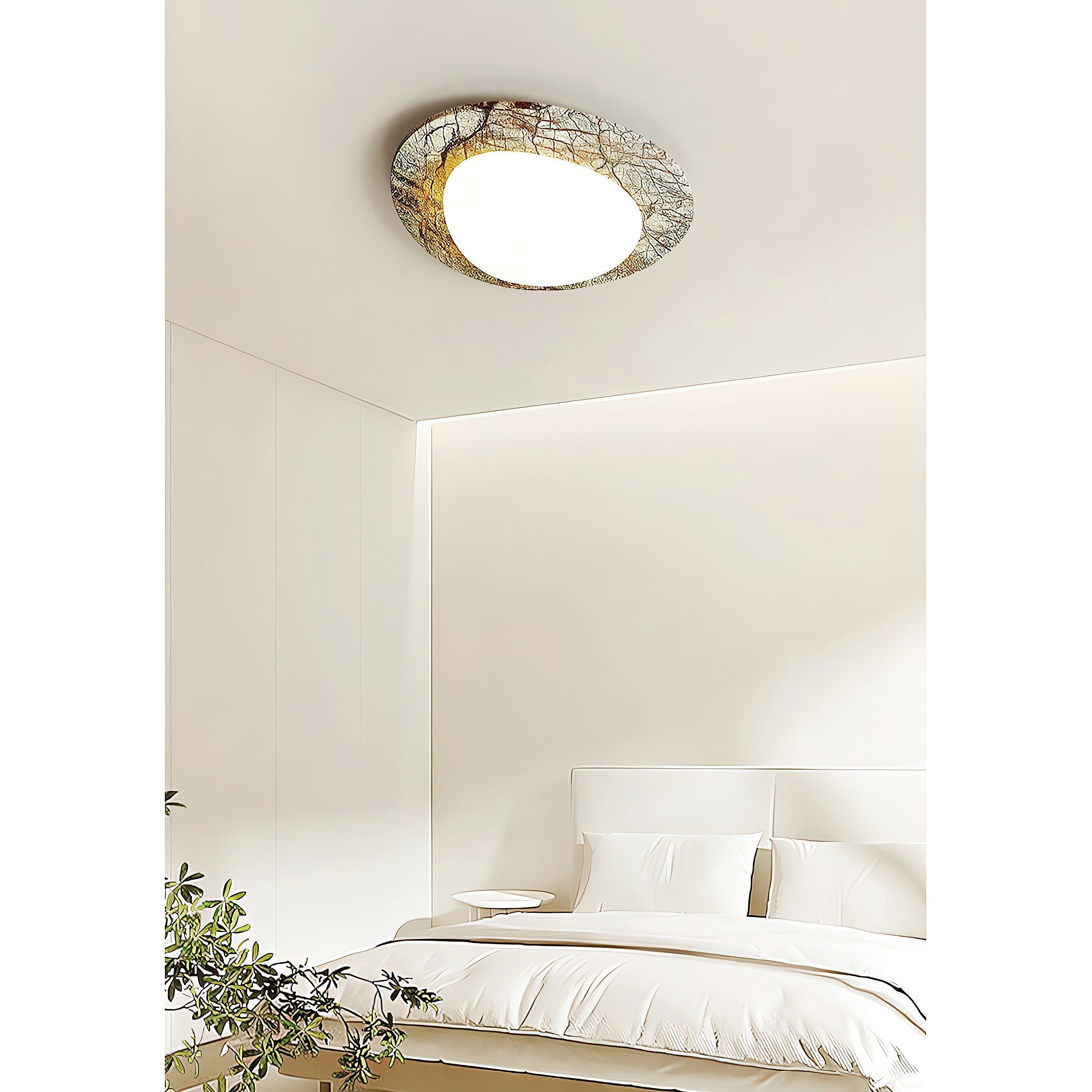 Cishaora Modern Minimalist White Marble Ceiling Lamp - Lamp Copper