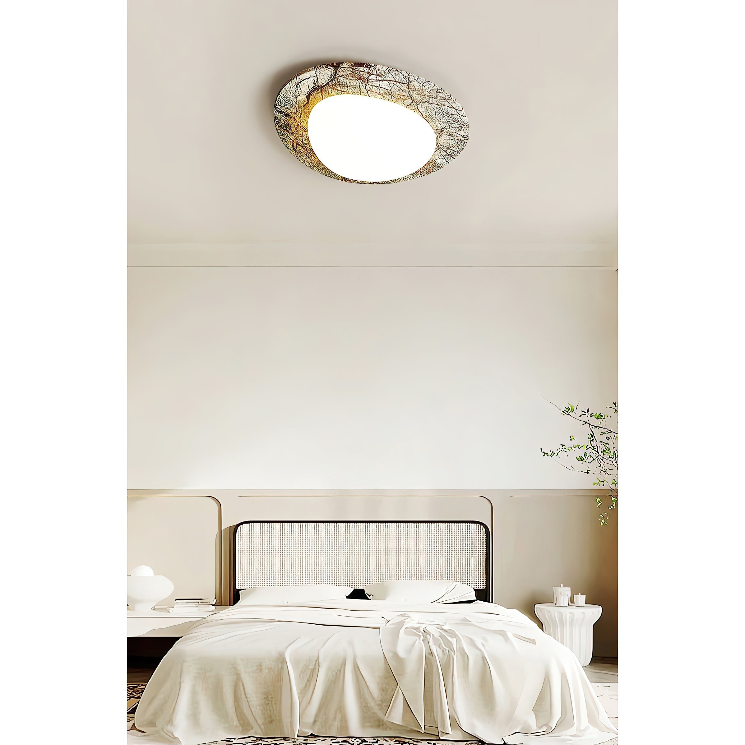 Cishaora Modern Minimalist White Marble Ceiling Lamp - Lamp Copper