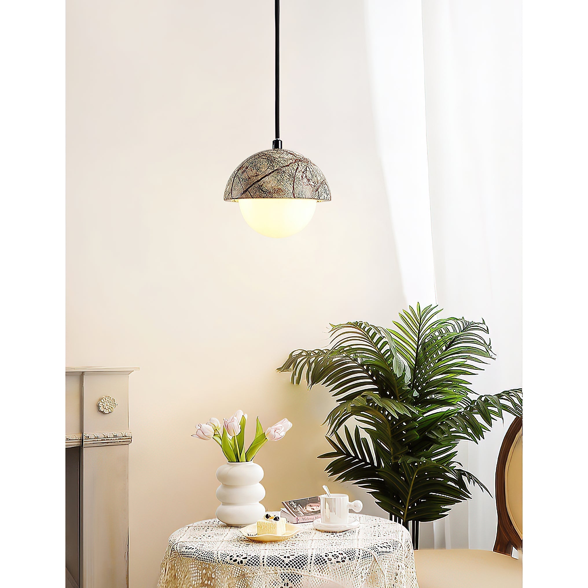 Lylorarae Modern Minimalist Marble Glass Pendant Lamp - Lamp Copper