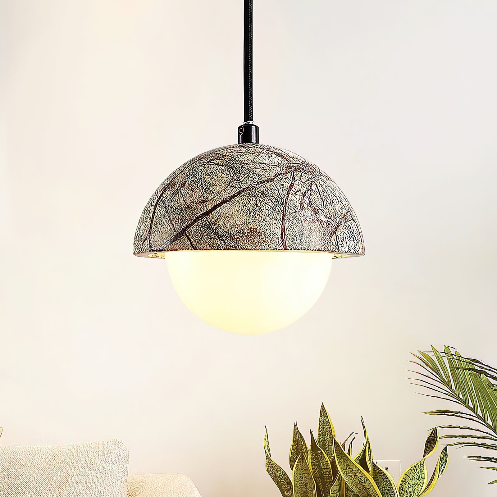 Lylorarae Modern Minimalist Marble Glass Pendant Lamp - Lamp Copper