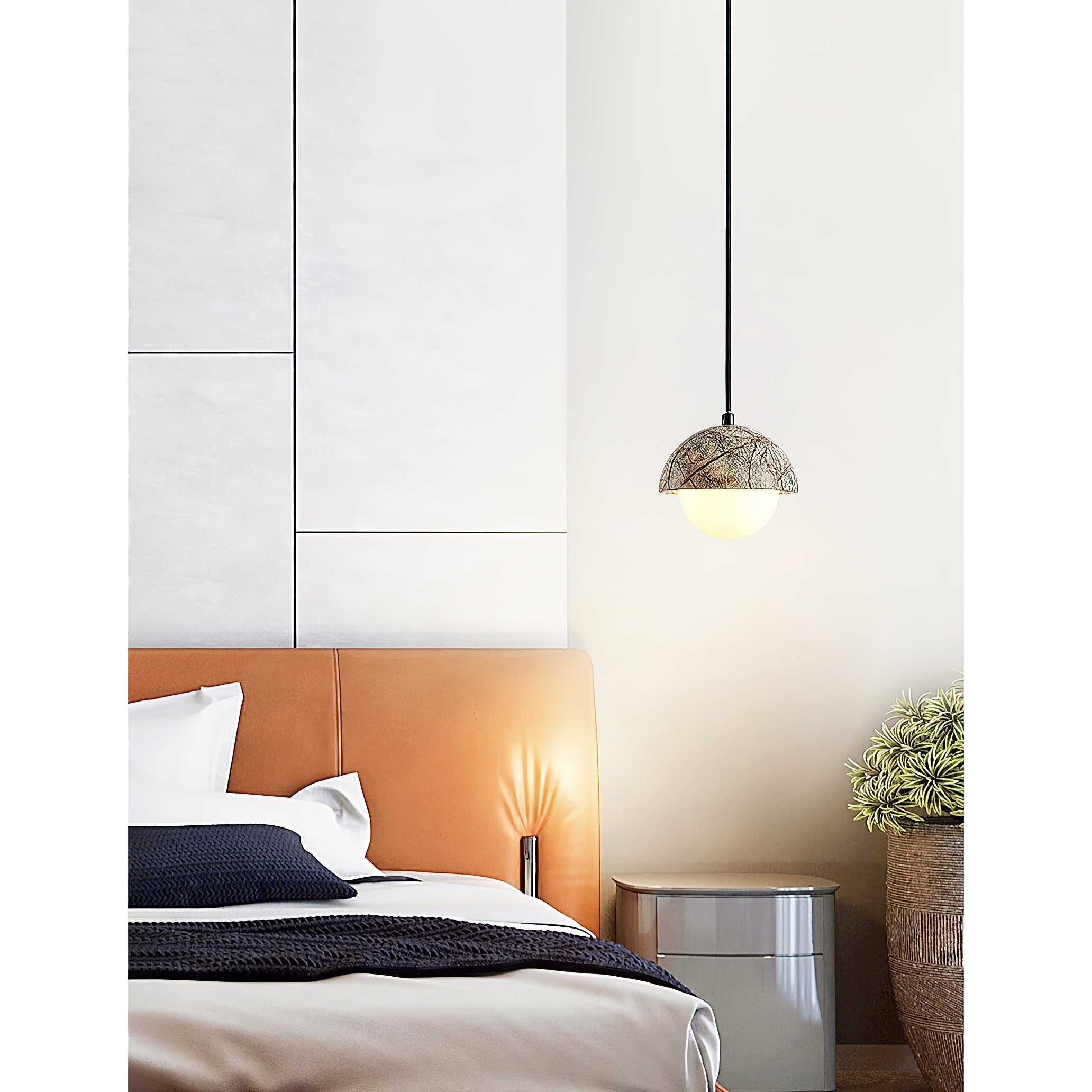 Lylorarae Modern Minimalist Marble Glass Pendant Lamp - Lamp Copper