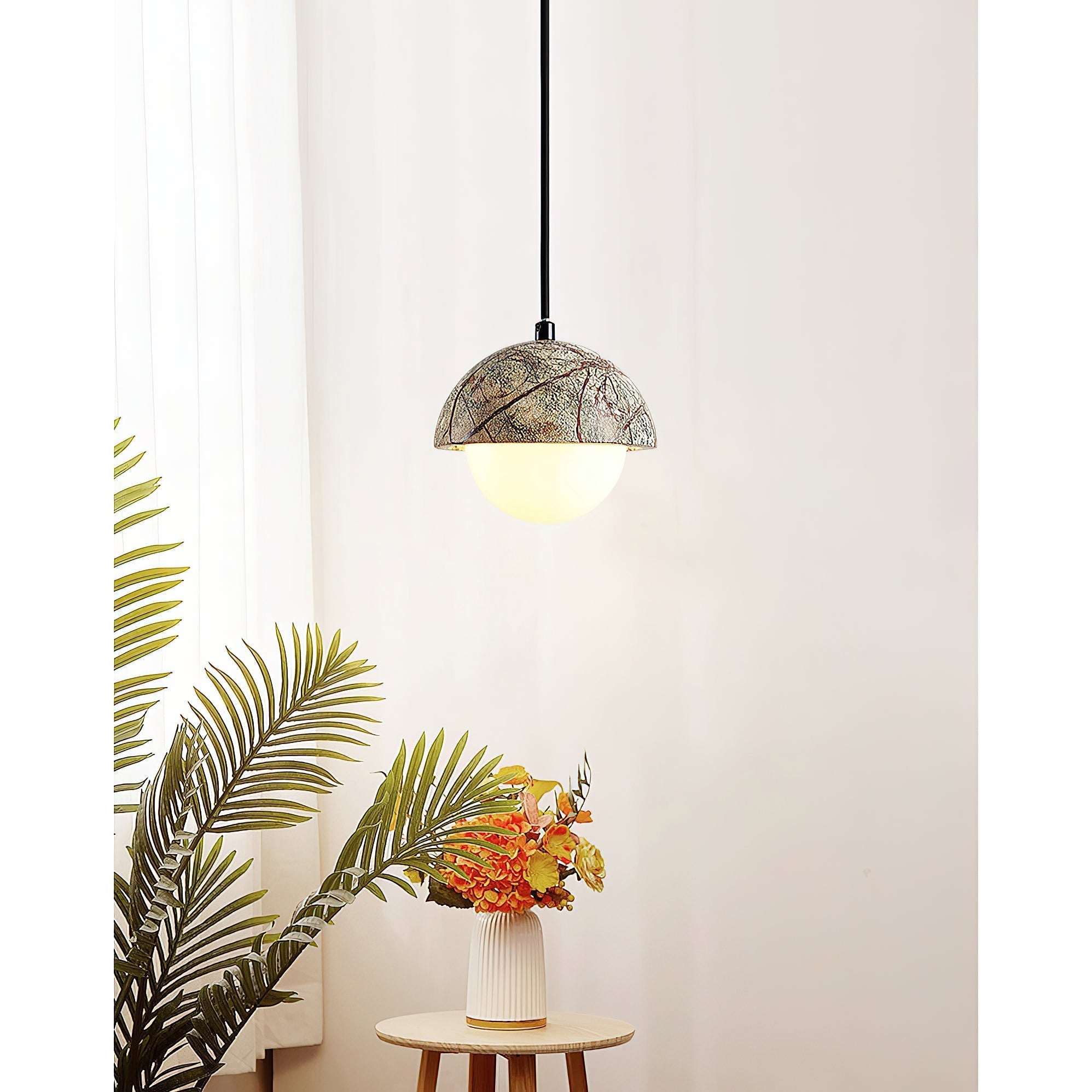 Lylorarae Modern Minimalist Marble Glass Pendant Lamp - Lamp Copper