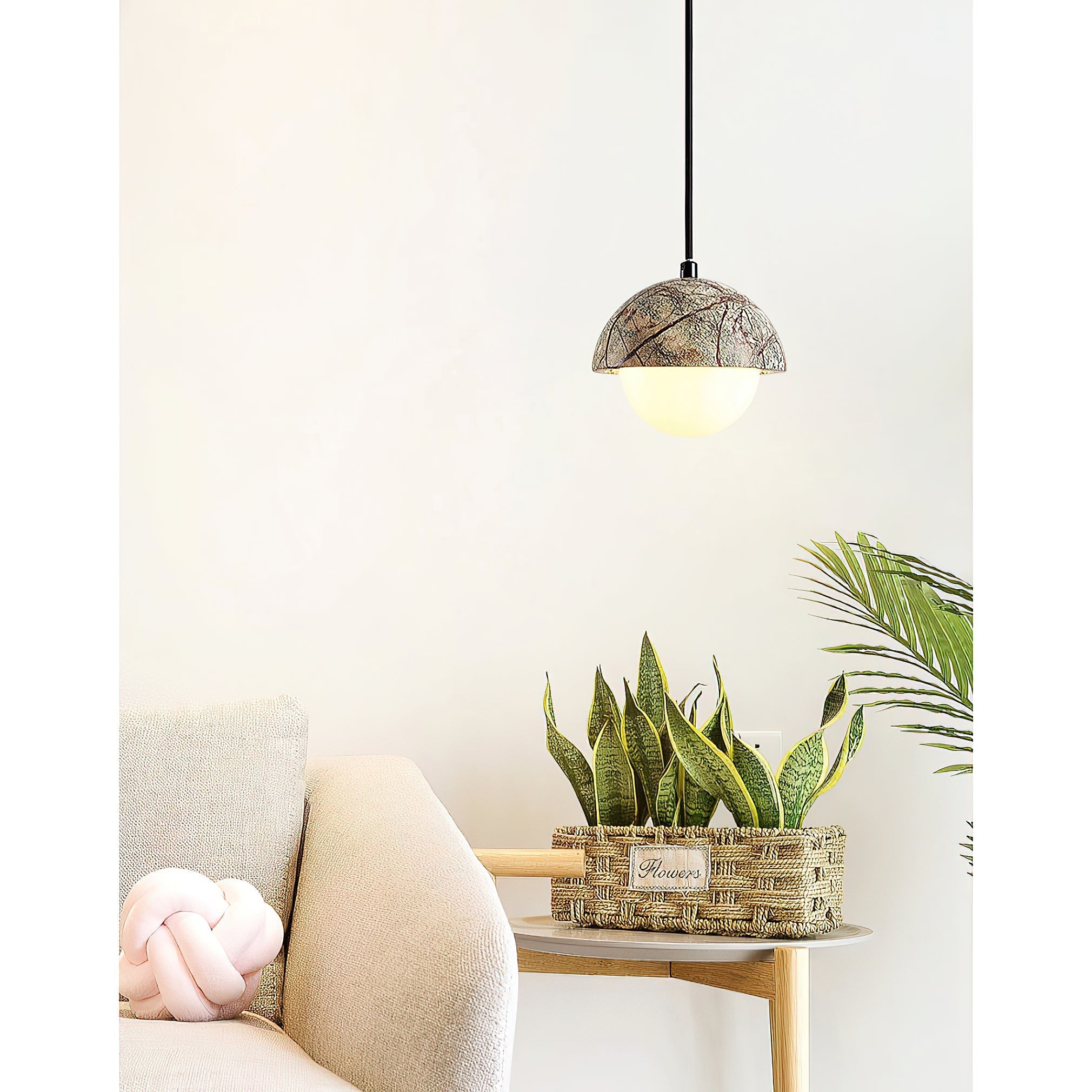 Lylorarae Modern Minimalist Marble Glass Pendant Lamp - Lamp Copper