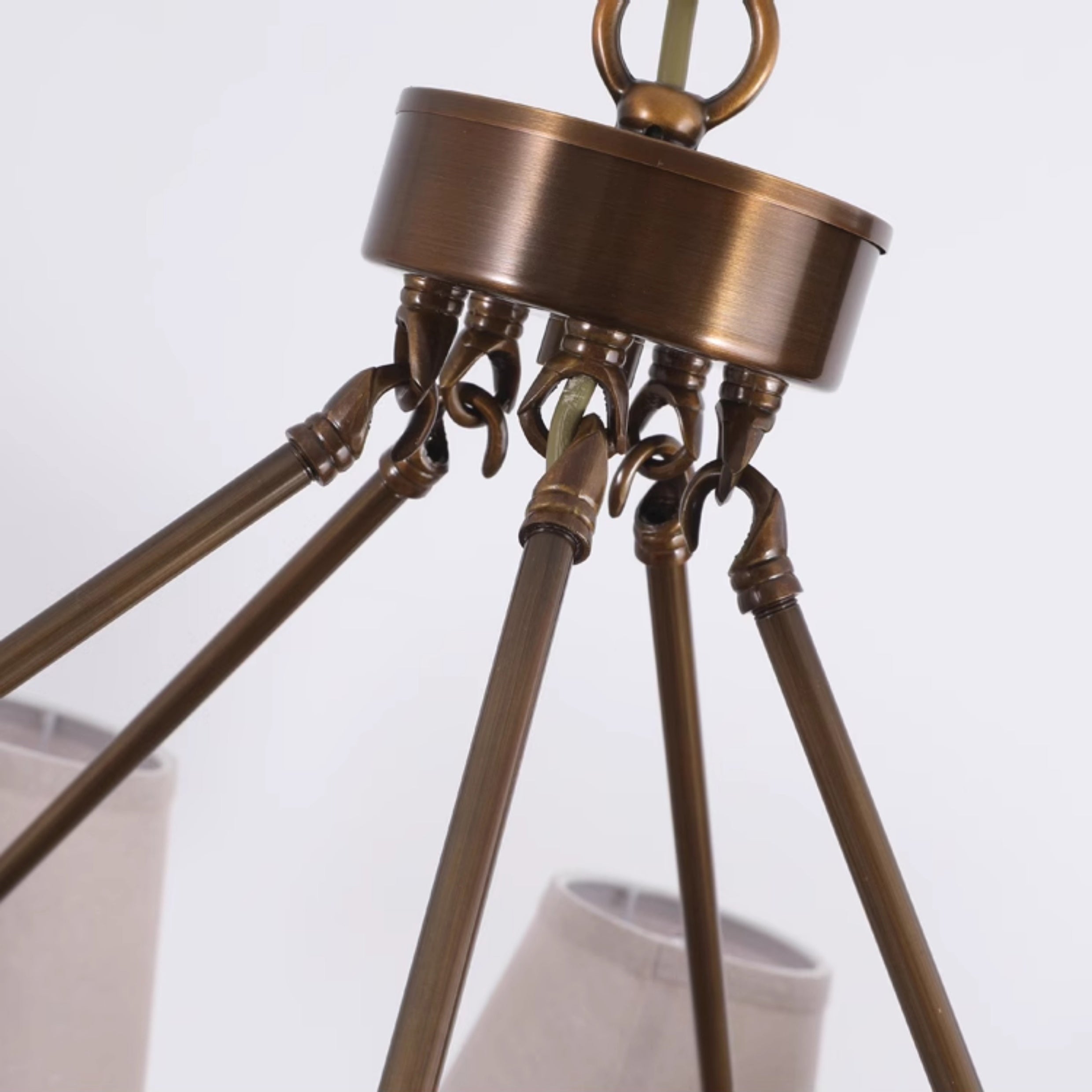 Erveliel Lustre Tissu Laiton Luxe Vintage - Neutralighting