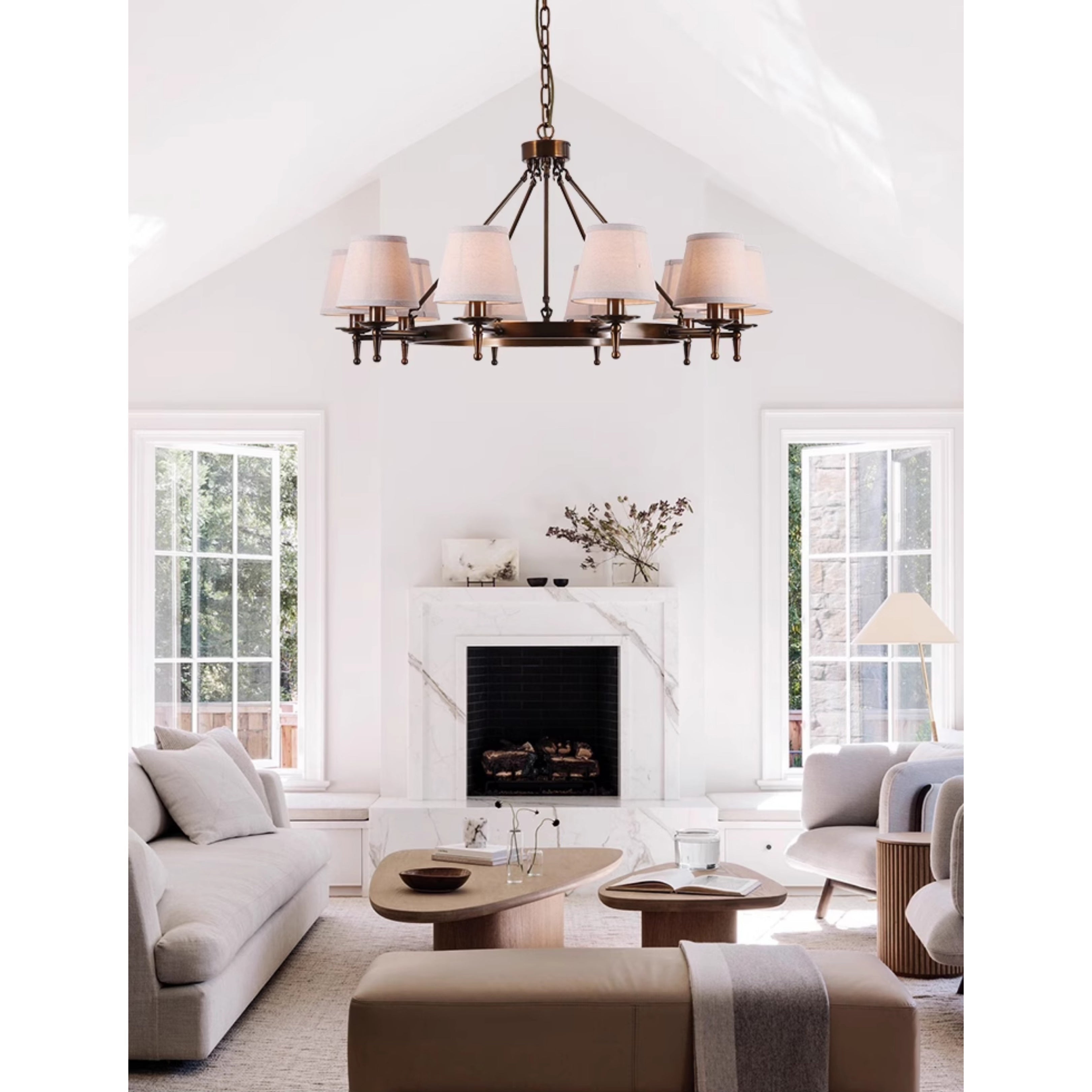 Erveliel Lustre Tissu Laiton Luxe Vintage - Neutralighting