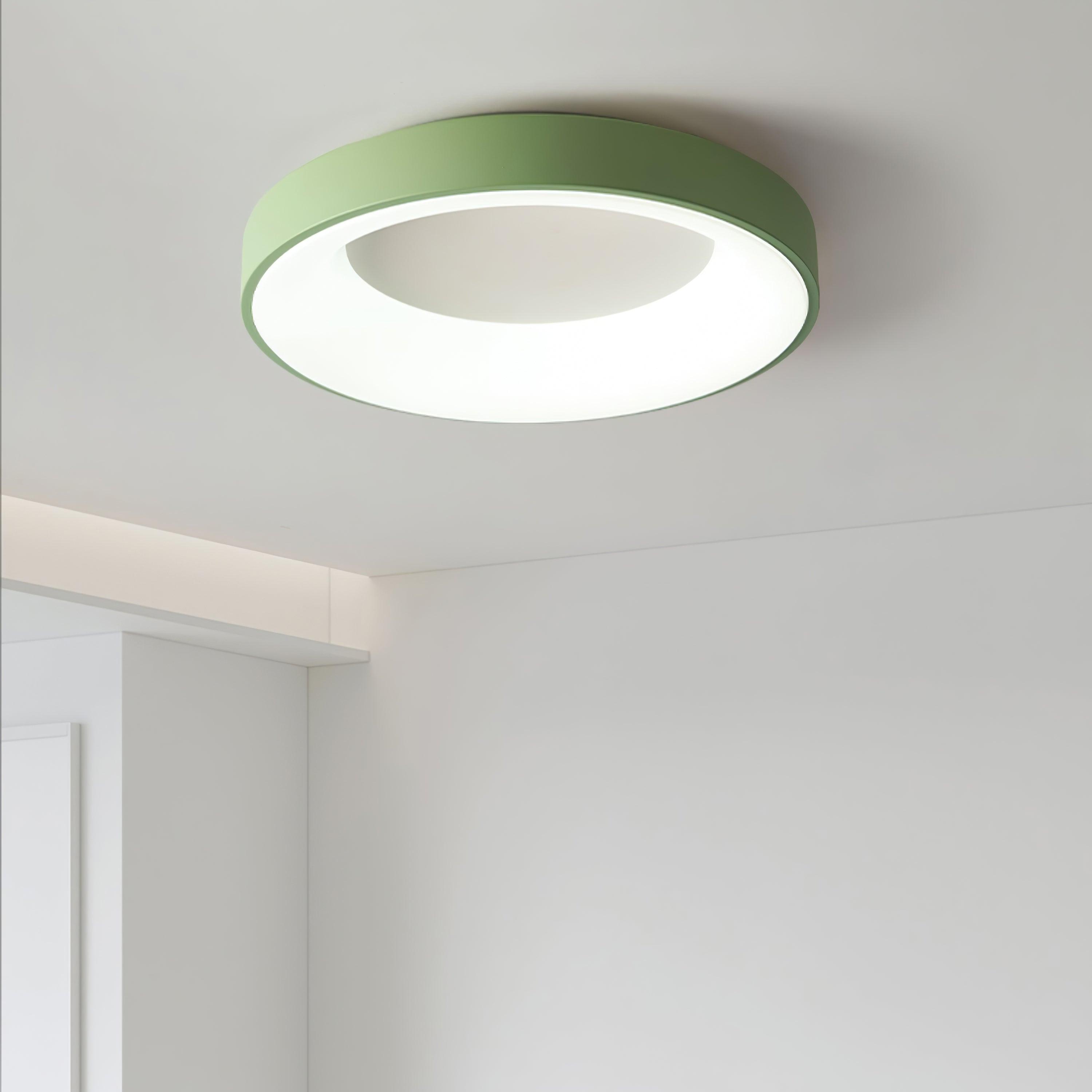 Solara Plafonnier en fer contemporain abat-jour vert - Neutralighting