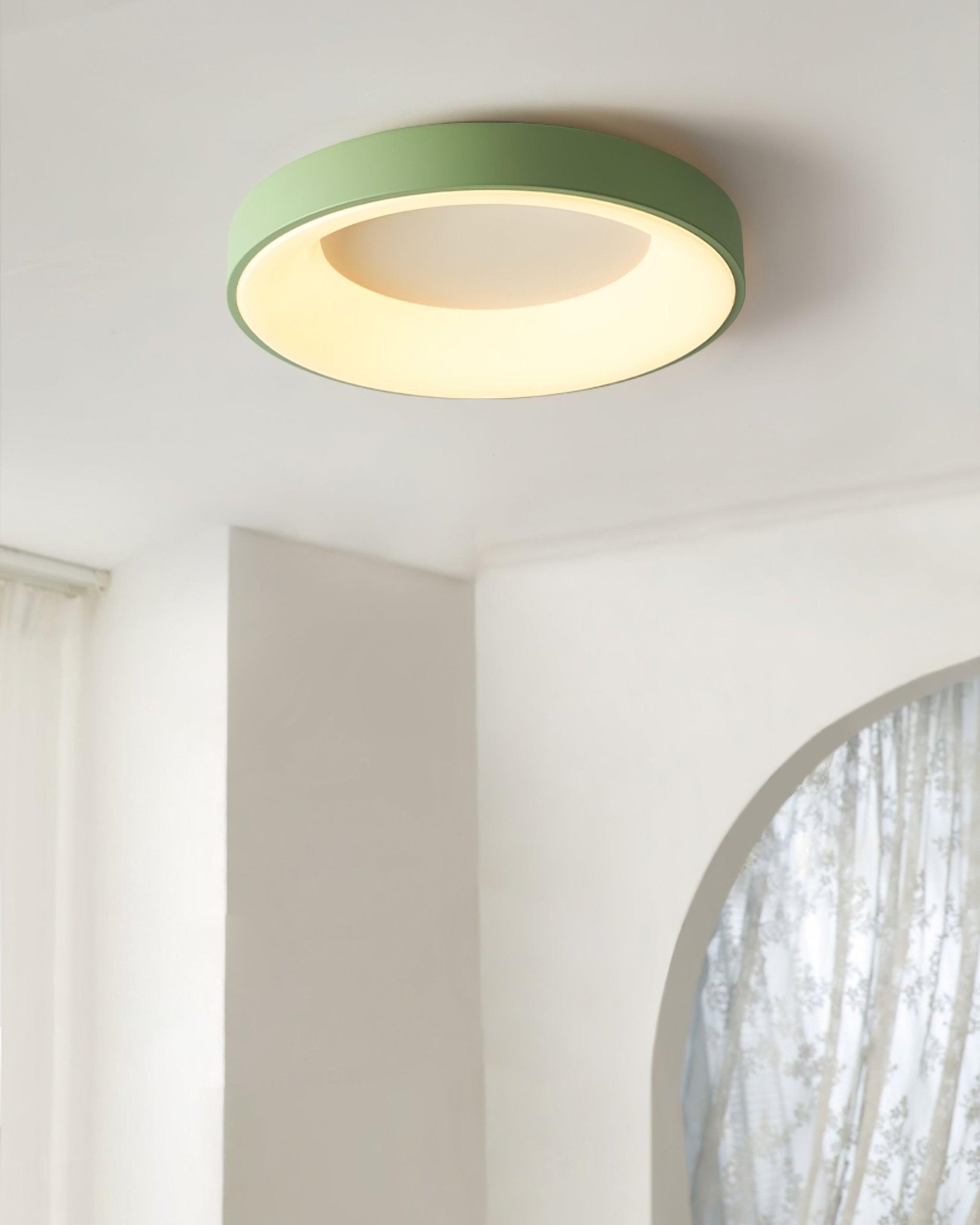Solara Plafonnier en fer contemporain abat-jour vert - Neutralighting