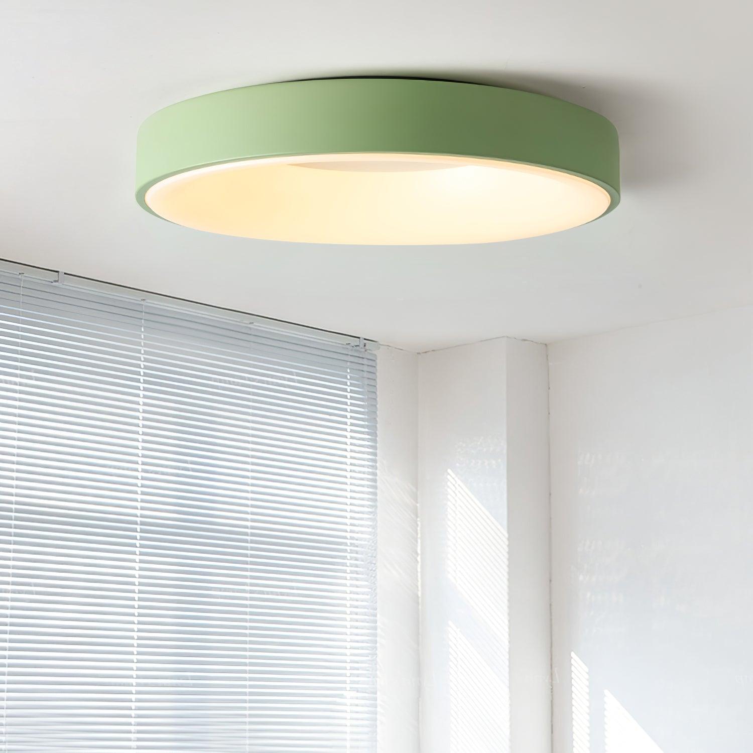 Solara Plafonnier en fer contemporain abat-jour vert - Neutralighting