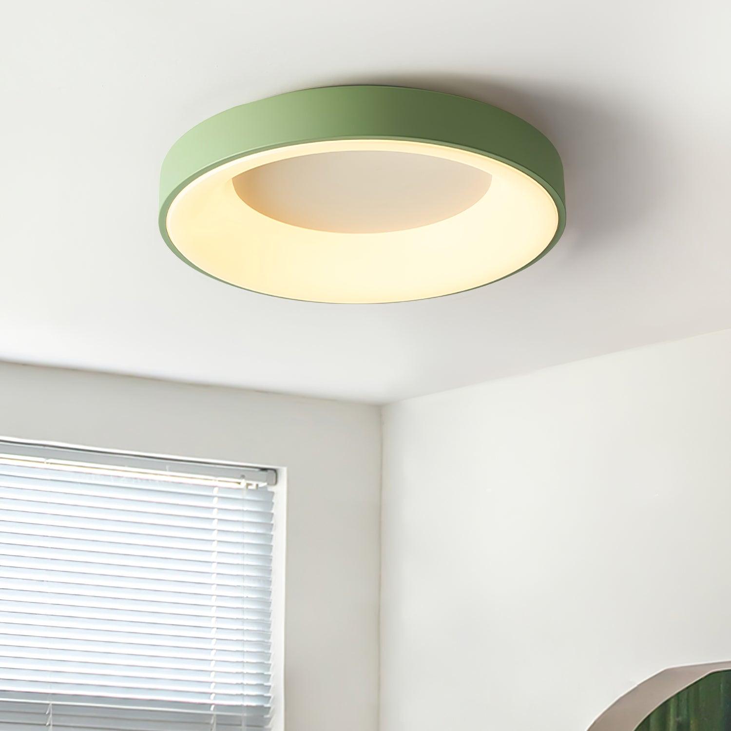 Solara Plafonnier en fer contemporain abat-jour vert - Neutralighting