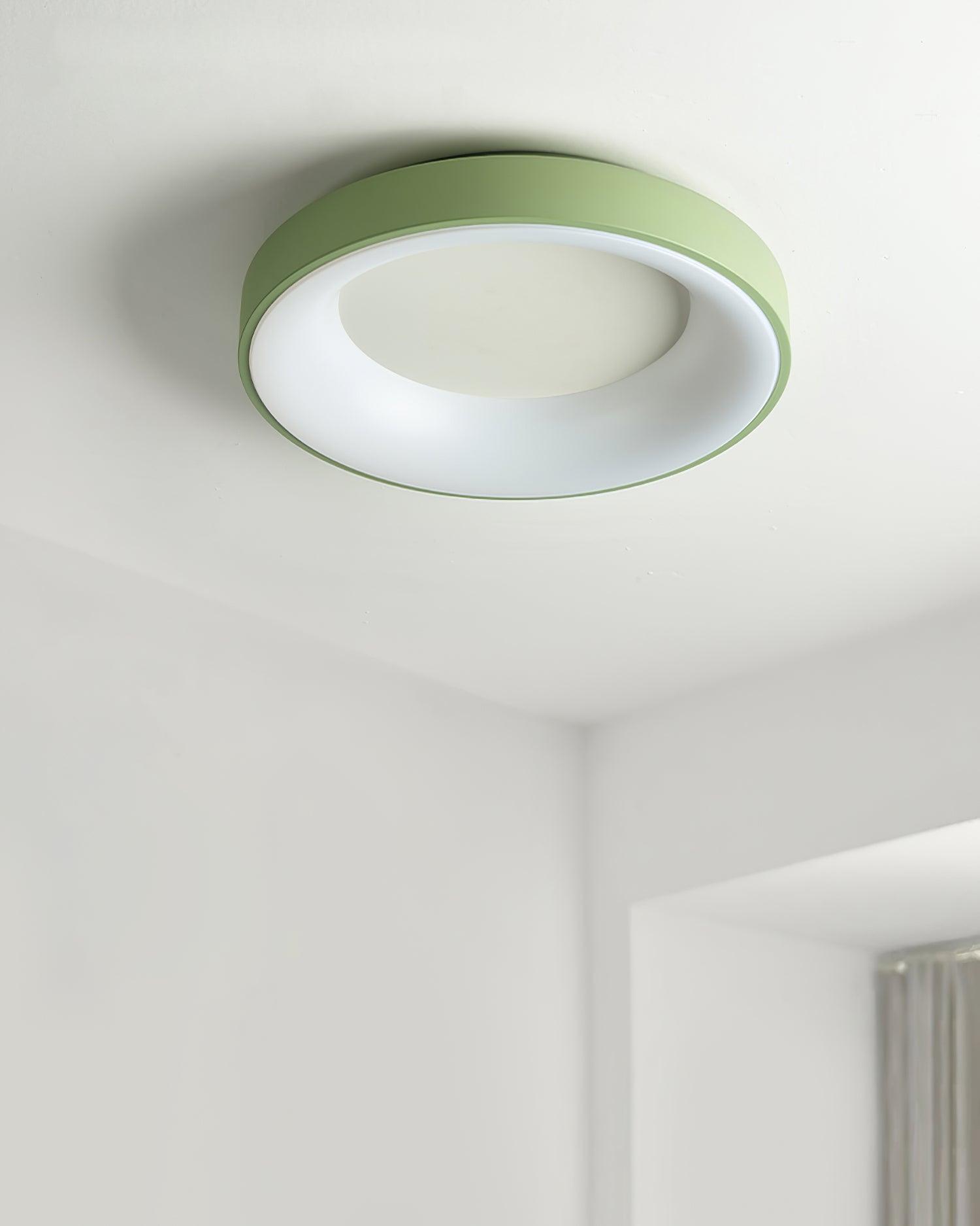 Solara Plafonnier en fer contemporain abat-jour vert - Neutralighting