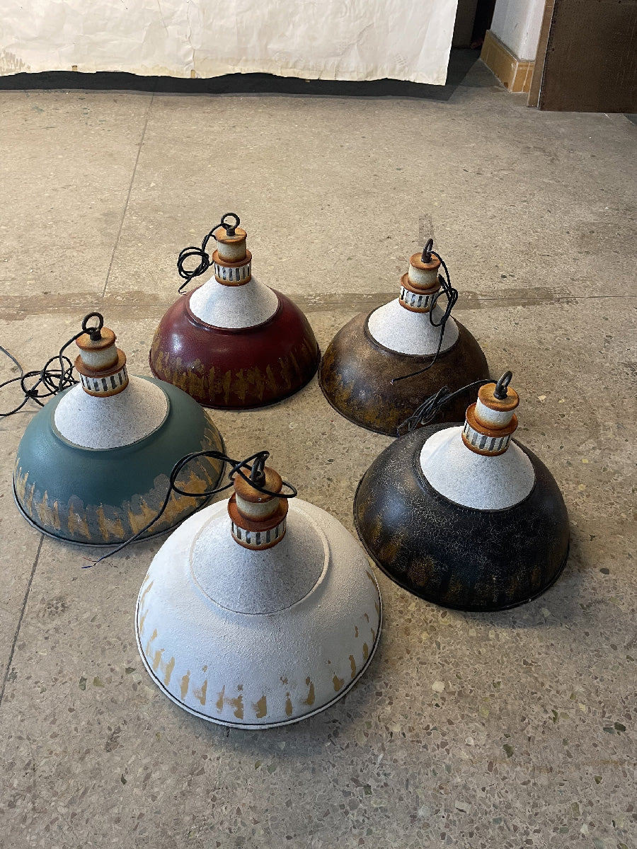 Avynor Vintage Industrial Blue Metal Pendant Lamp - Lamp Copper